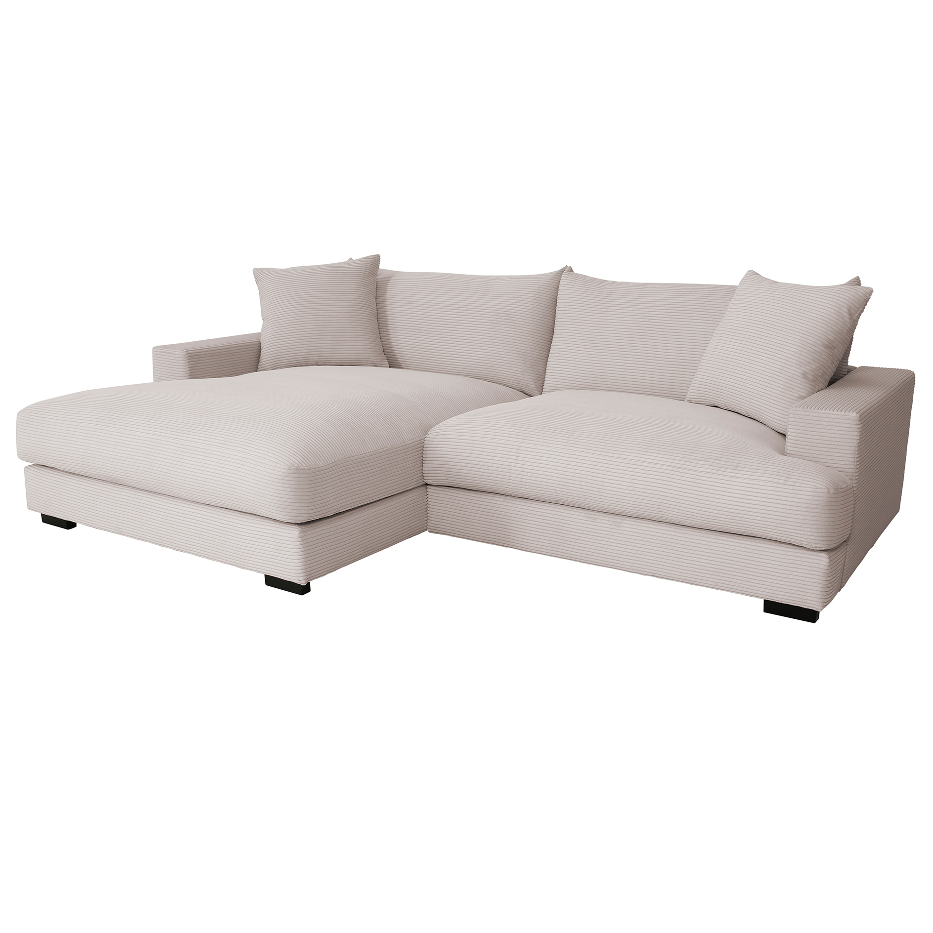Ecksofa - dove - Cord - Recamiere links