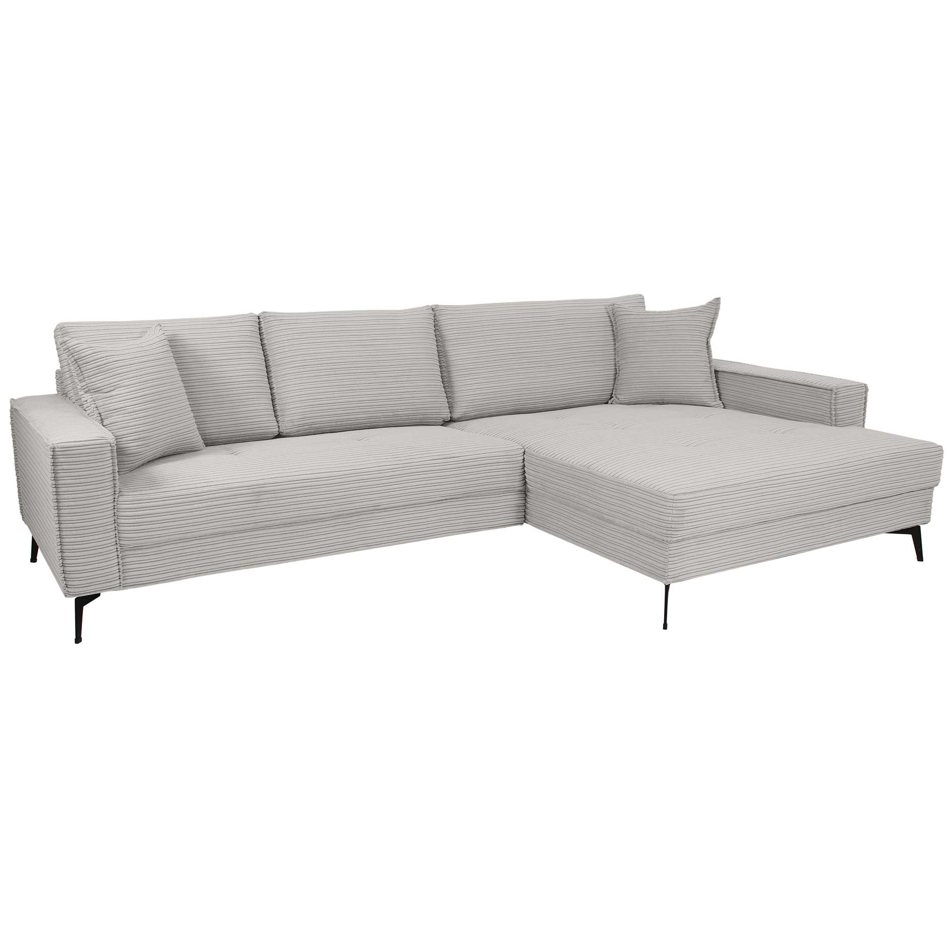 Ecksofa - dove - Cord - Recamiere rechts