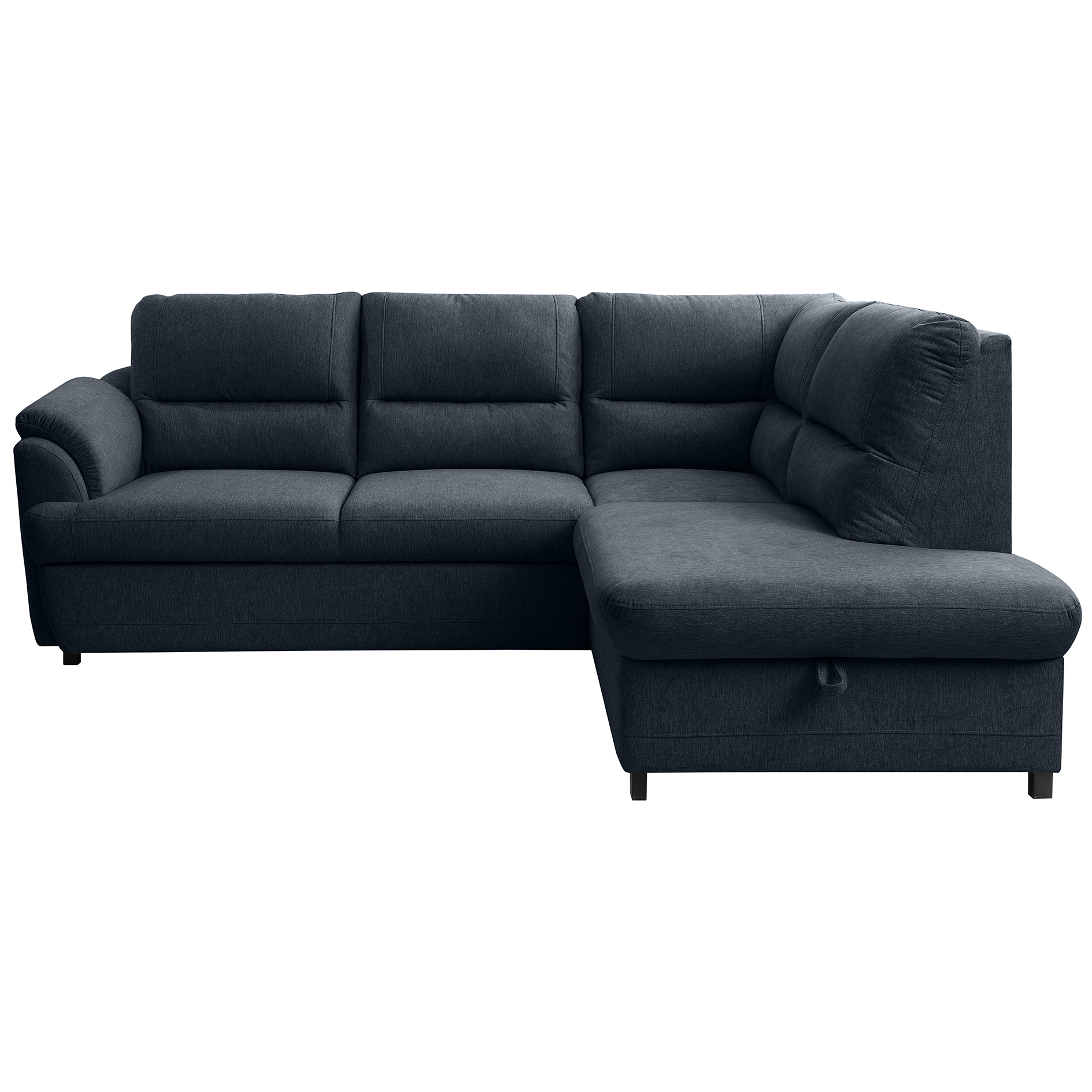 Ecksofa - dunkelblau - Liegefunktion - Staukasten - Ottomane rechts