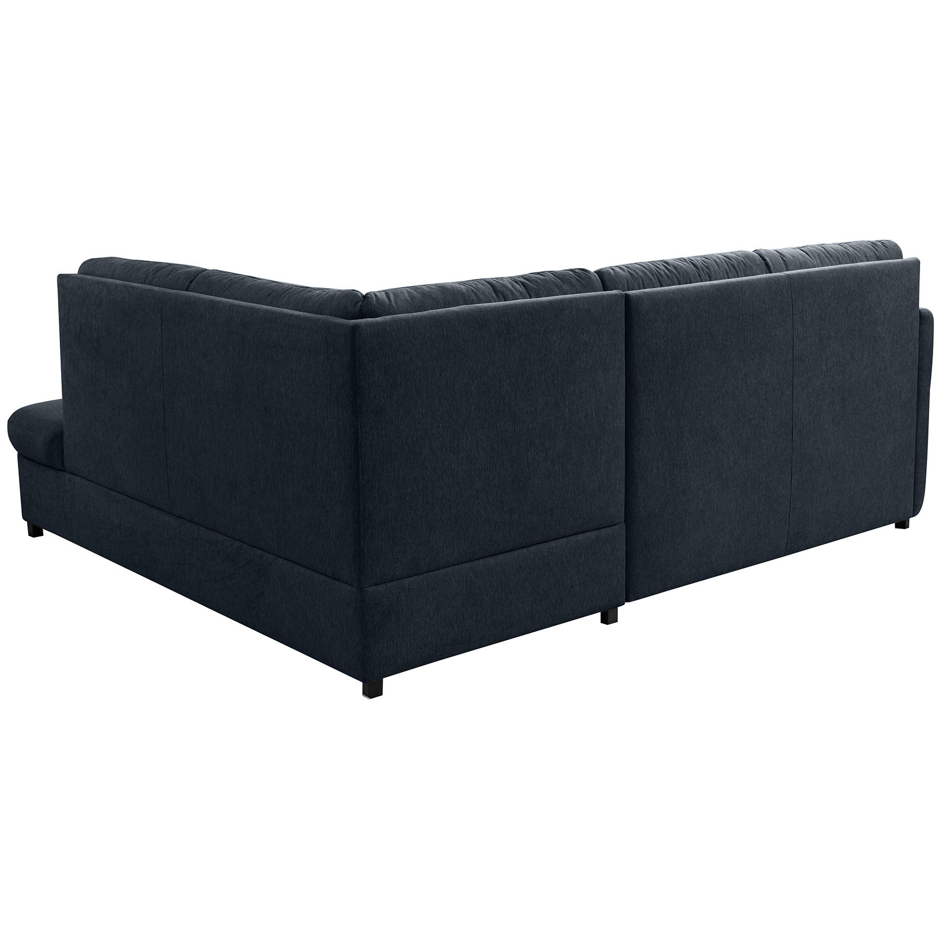 Ecksofa - dunkelblau - Liegefunktion - Staukasten - Ottomane rechts