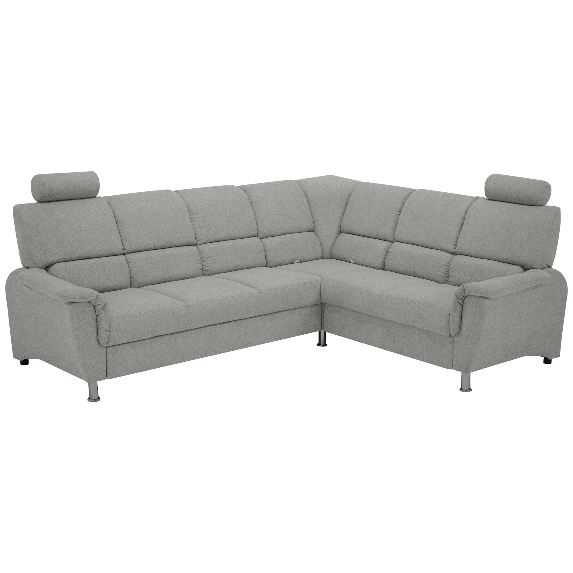 Ecksofa - dunkelgrau - Liegefunktion und Staukasten - 2-Sitzer rechts