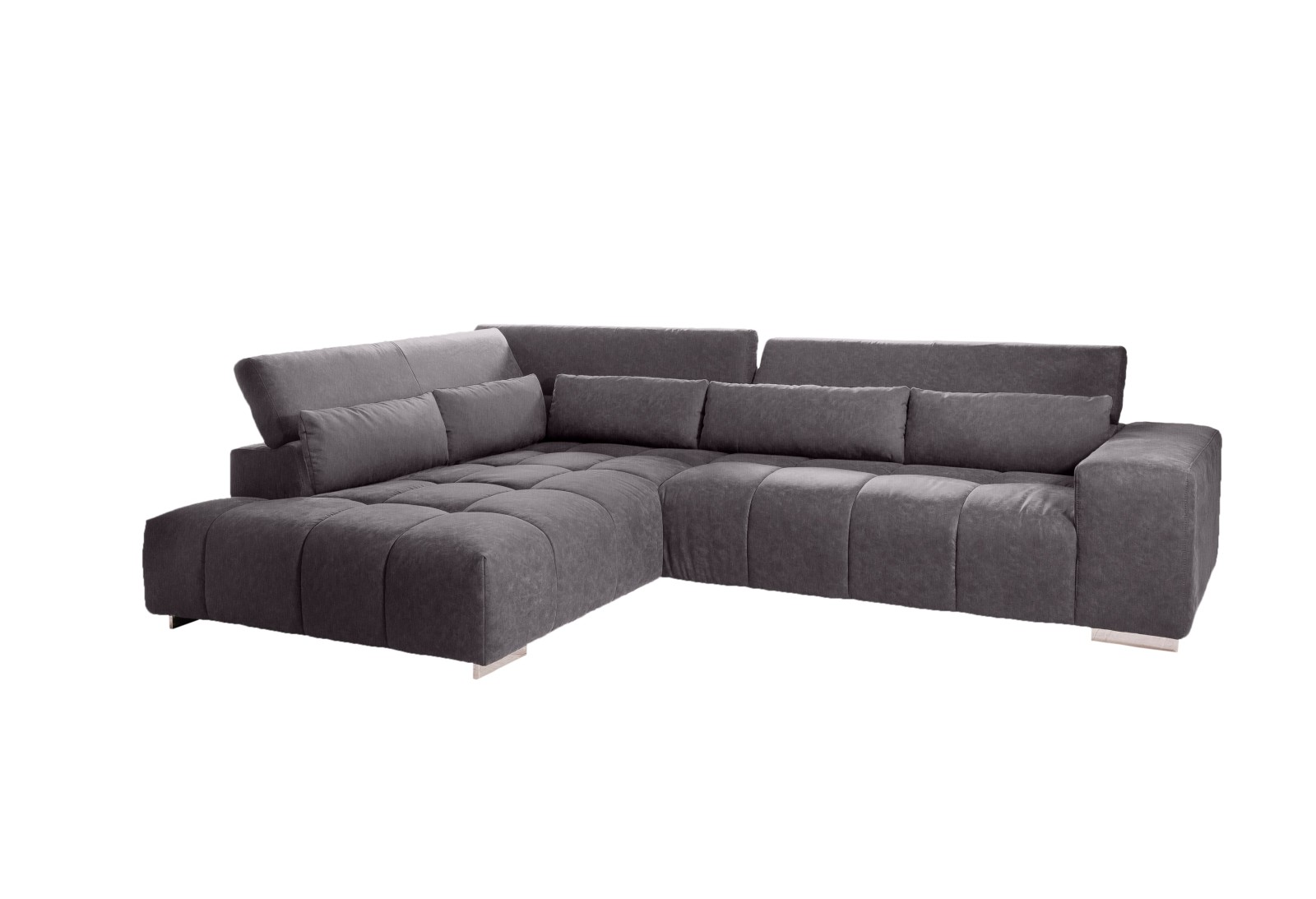 Ecksofa - dunkelgrau - Ottomane links