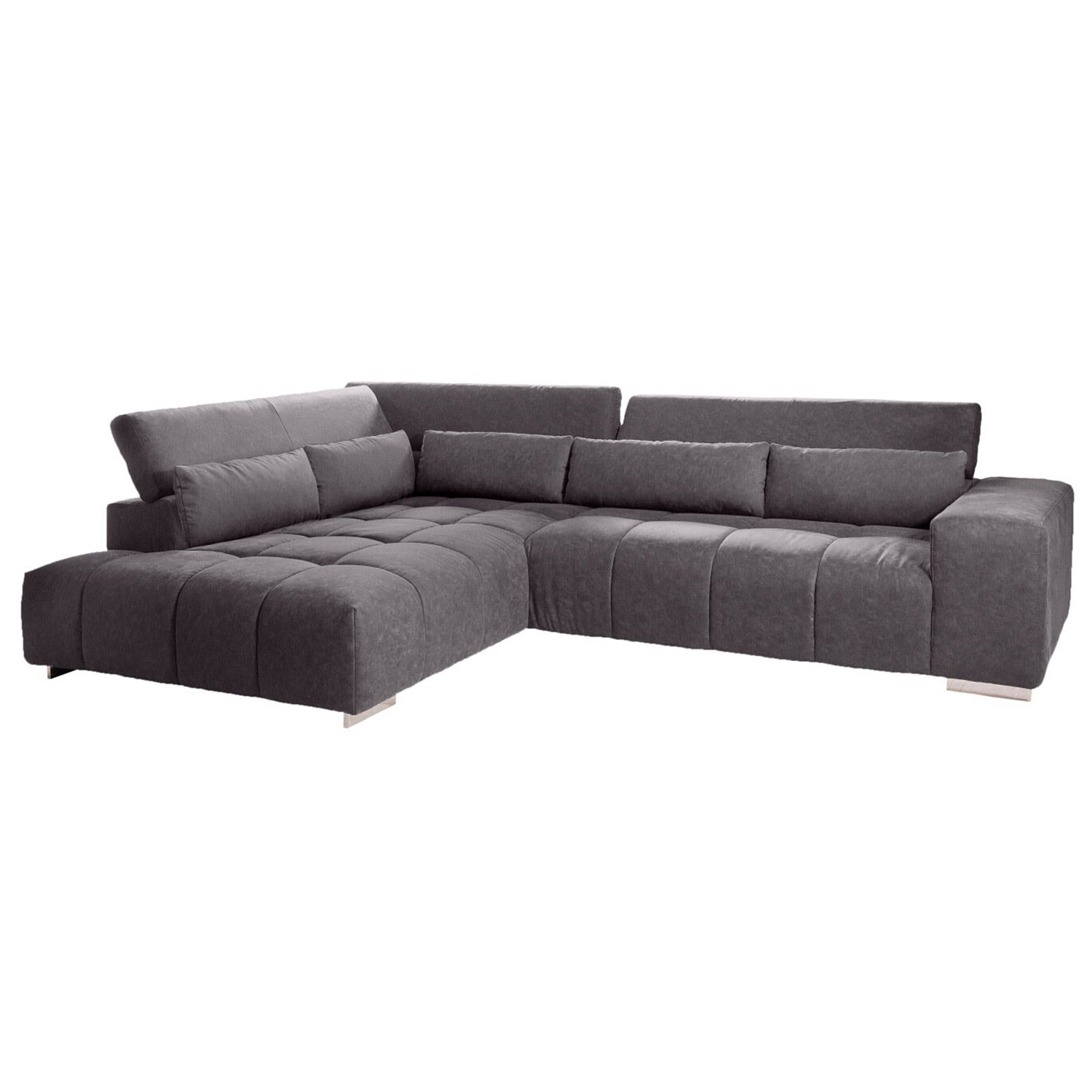 Ecksofa - dunkelgrau - Ottomane links
