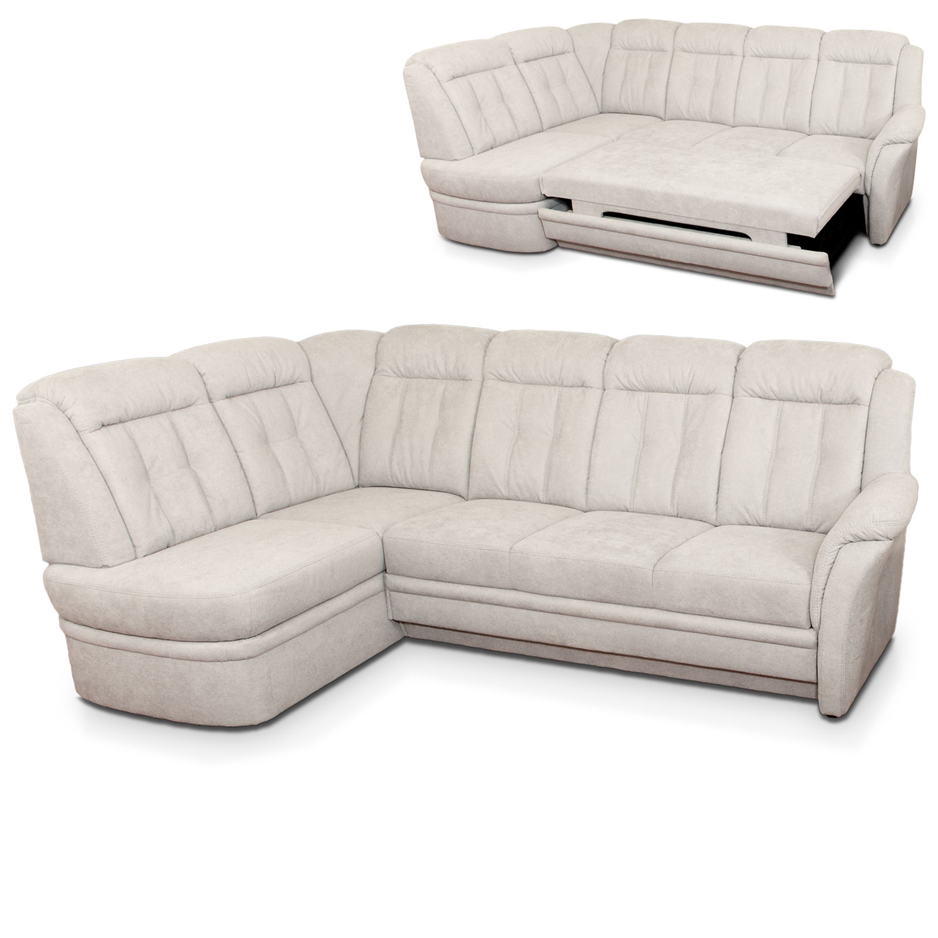 Ecksofa - eis - Microfaser - Liegefunktion - Recamiere links