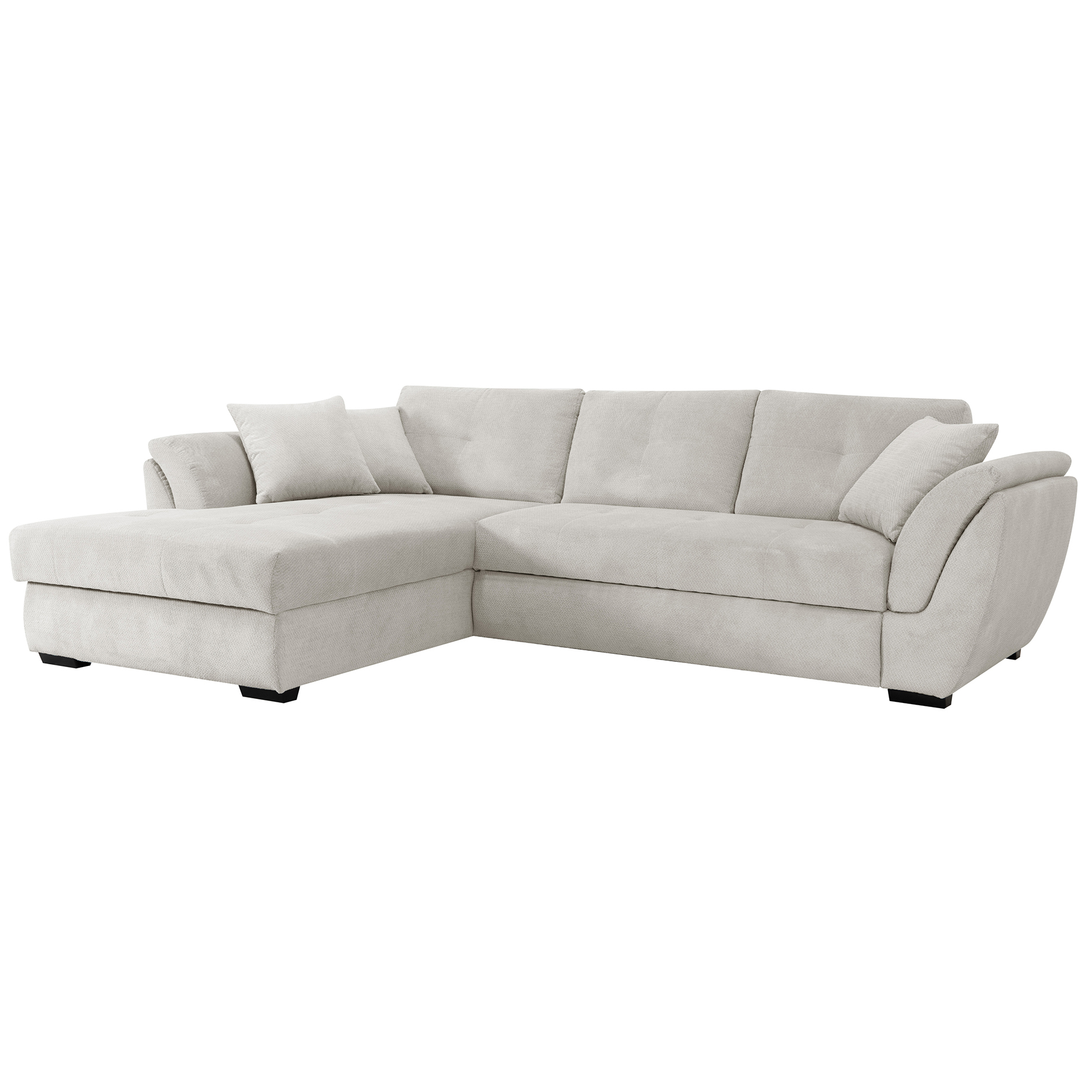 Ecksofa - elfenbein - Liegefunktion - Recamiere links