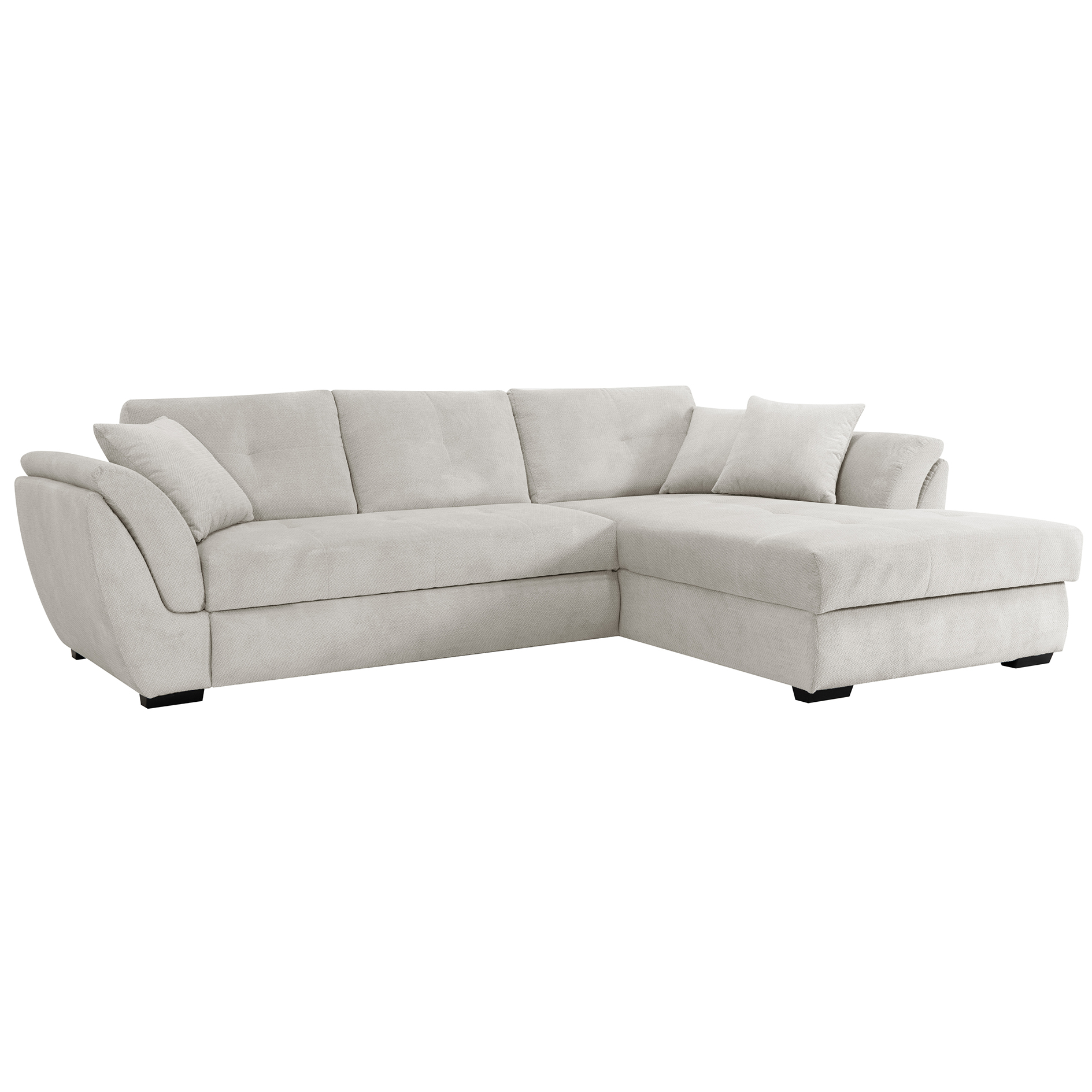 Ecksofa - elfenbein - Liegefunktion - Recamiere rechts