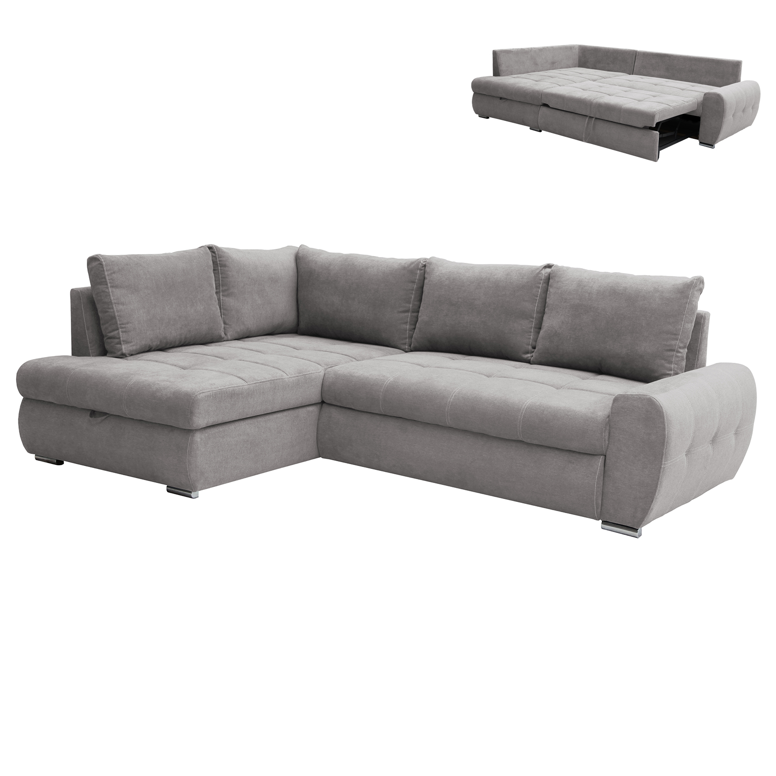 Ecksofa - fango - mit Liegefunktion und Staukasten - Recamiere links