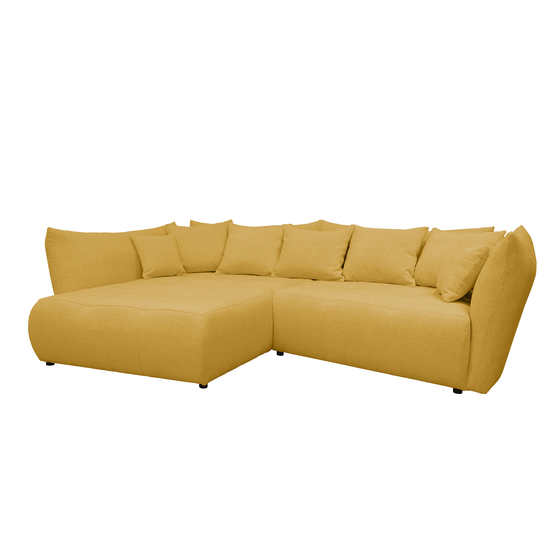 Ecksofa - gelb - Velours - Ottomane links