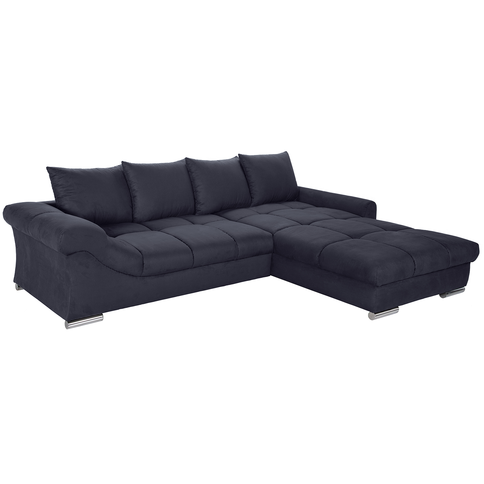 Ecksofa - graphit - Microfaser - inklusive Kissen