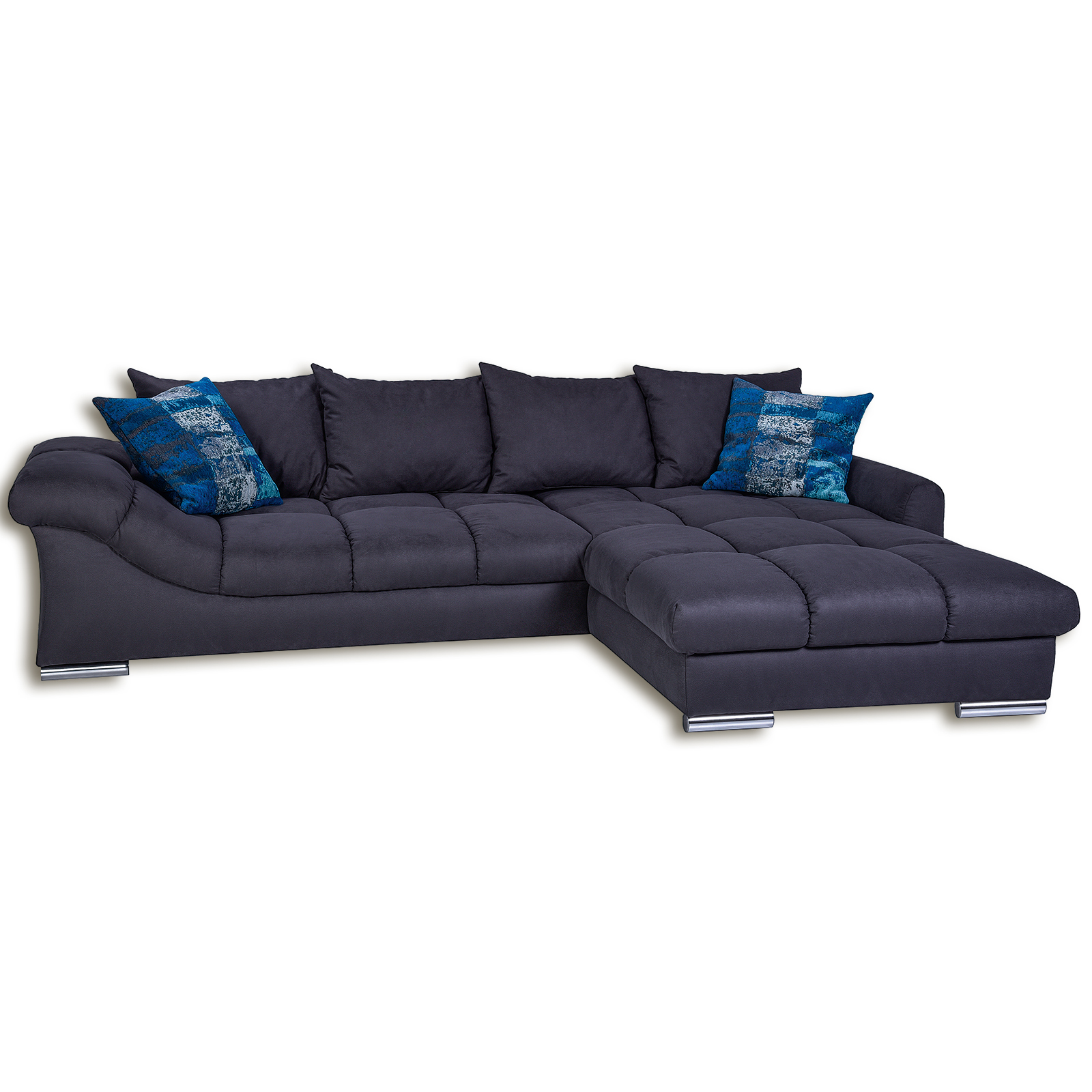 Ecksofa - graphit - Microfaser - inklusive Kissen
