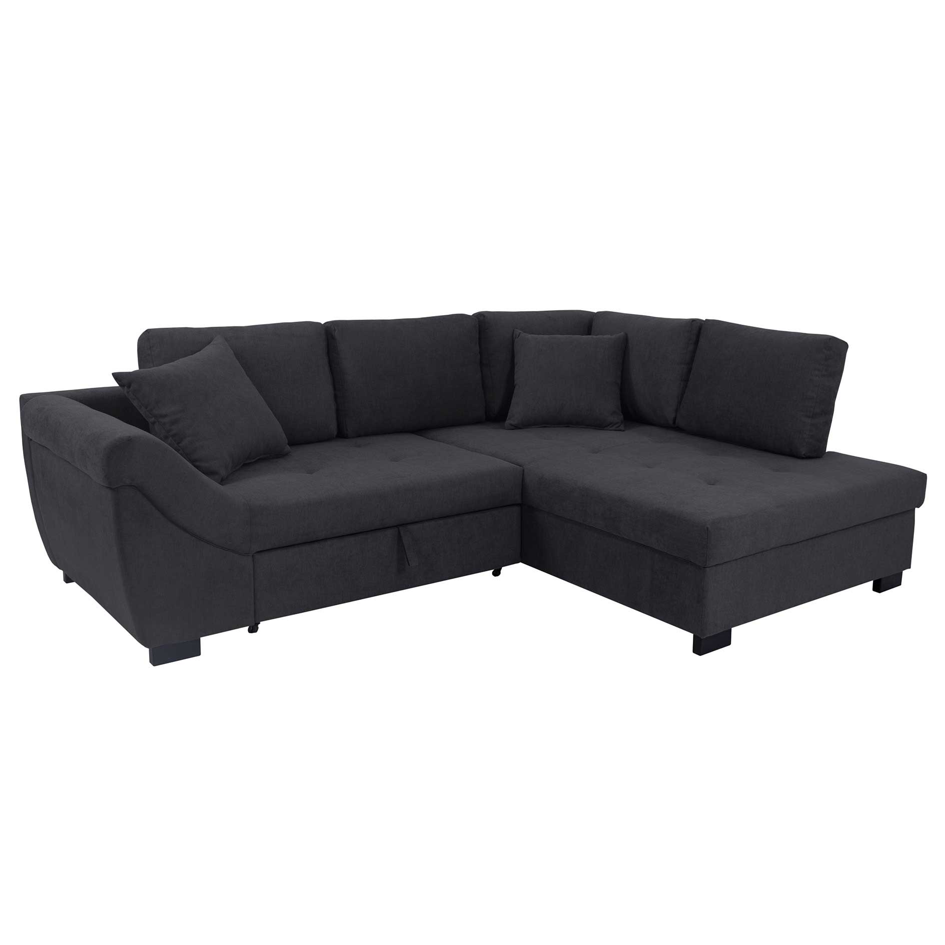 Ecksofa - graphite - Liegefunktion - Microfaser - Ottomane rechts