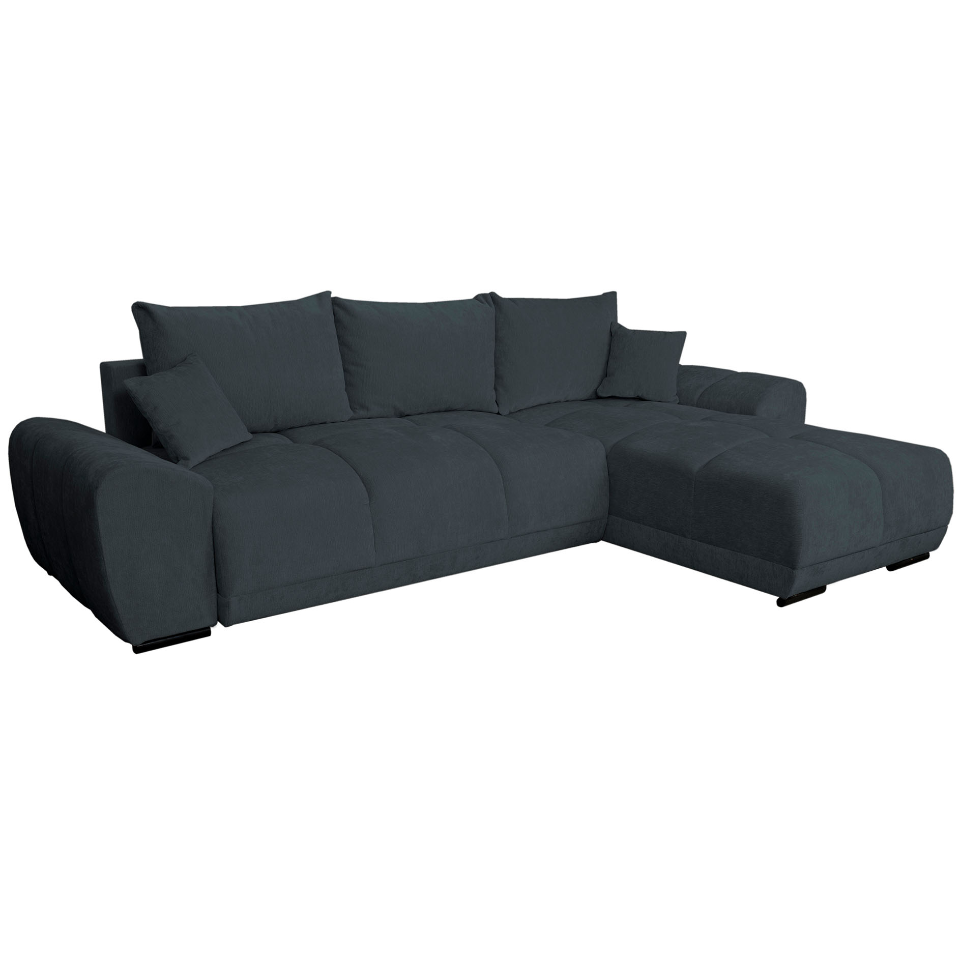 Ecksofa - graphite - Liegefunktion - Staukasten - Webstoff
