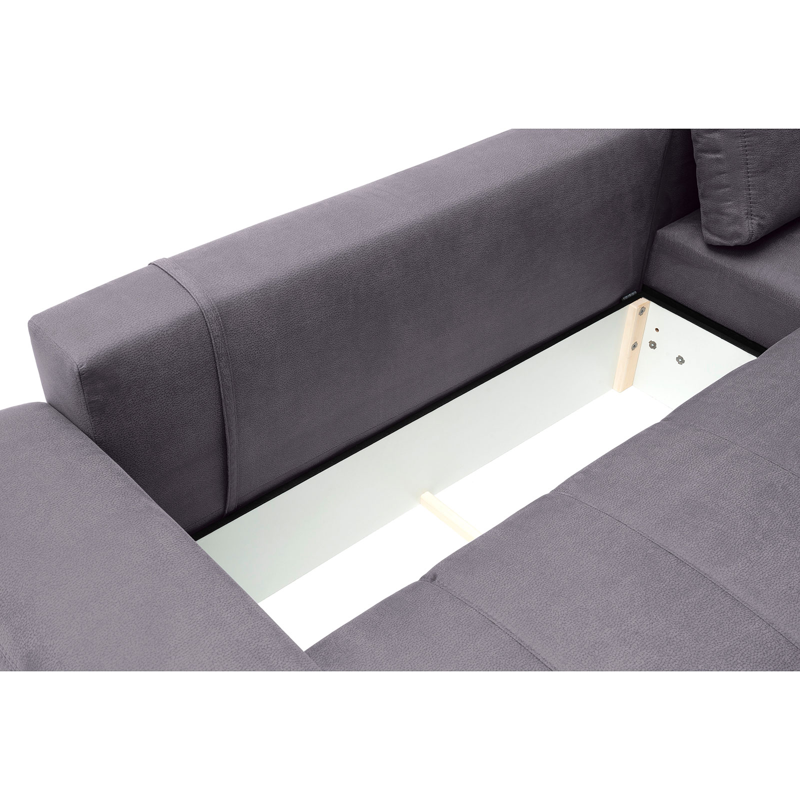Ecksofa - grau - Boxspringfederung - Dauerschläfer - Chromfüße