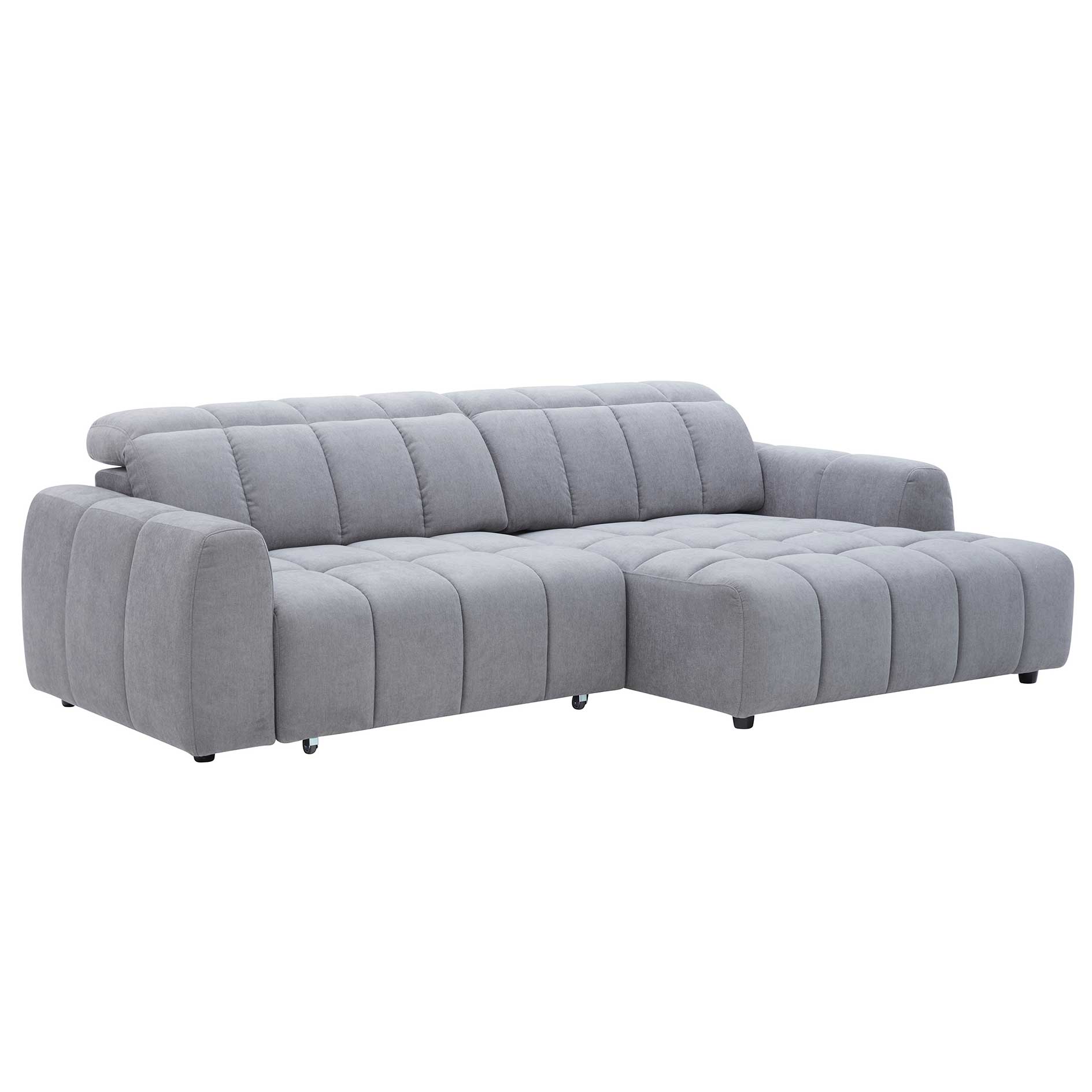 Ecksofa - grau - mit Motor - elektrische Vorziehfunktion