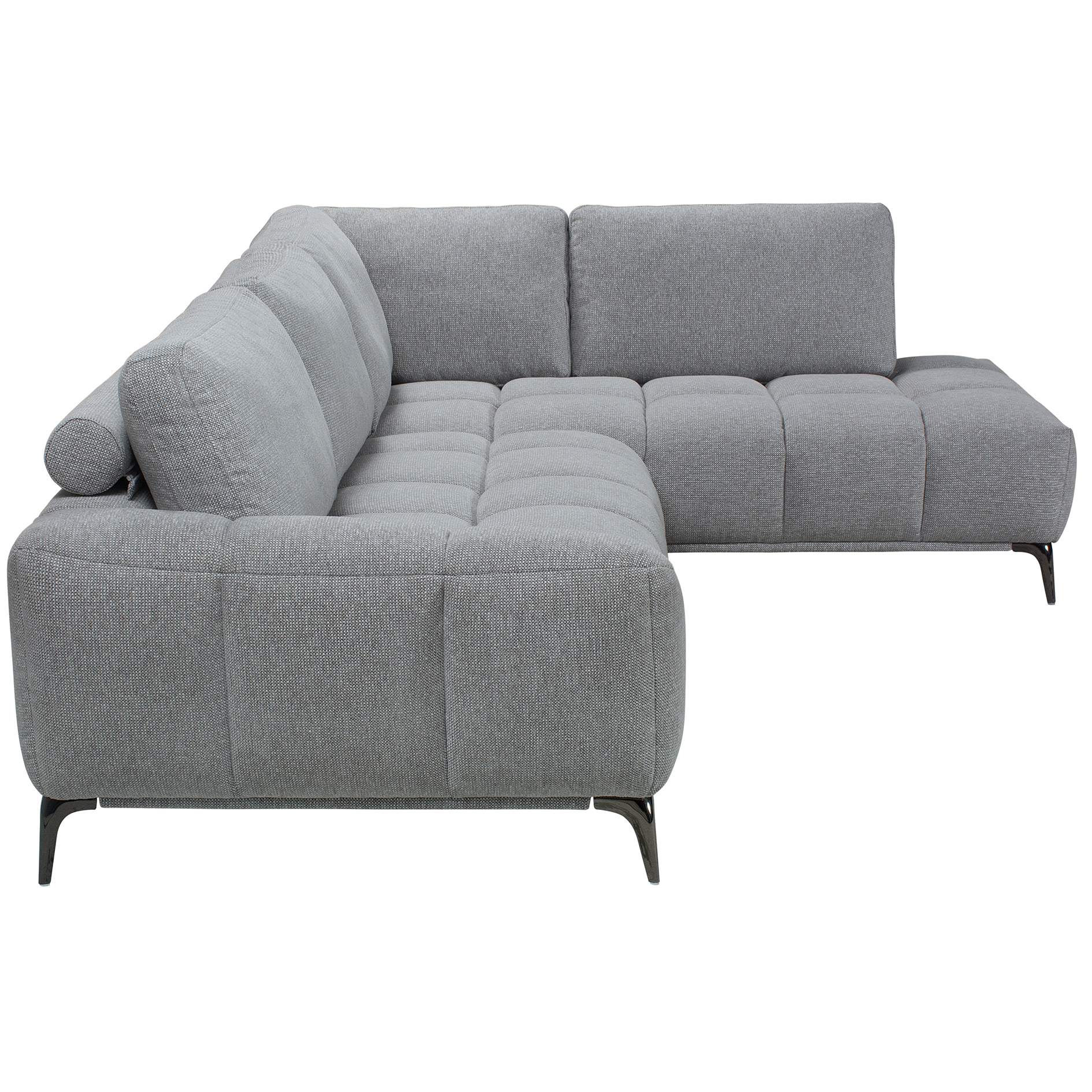 Ecksofa - grau - mit Rückenkissen - Webstoff