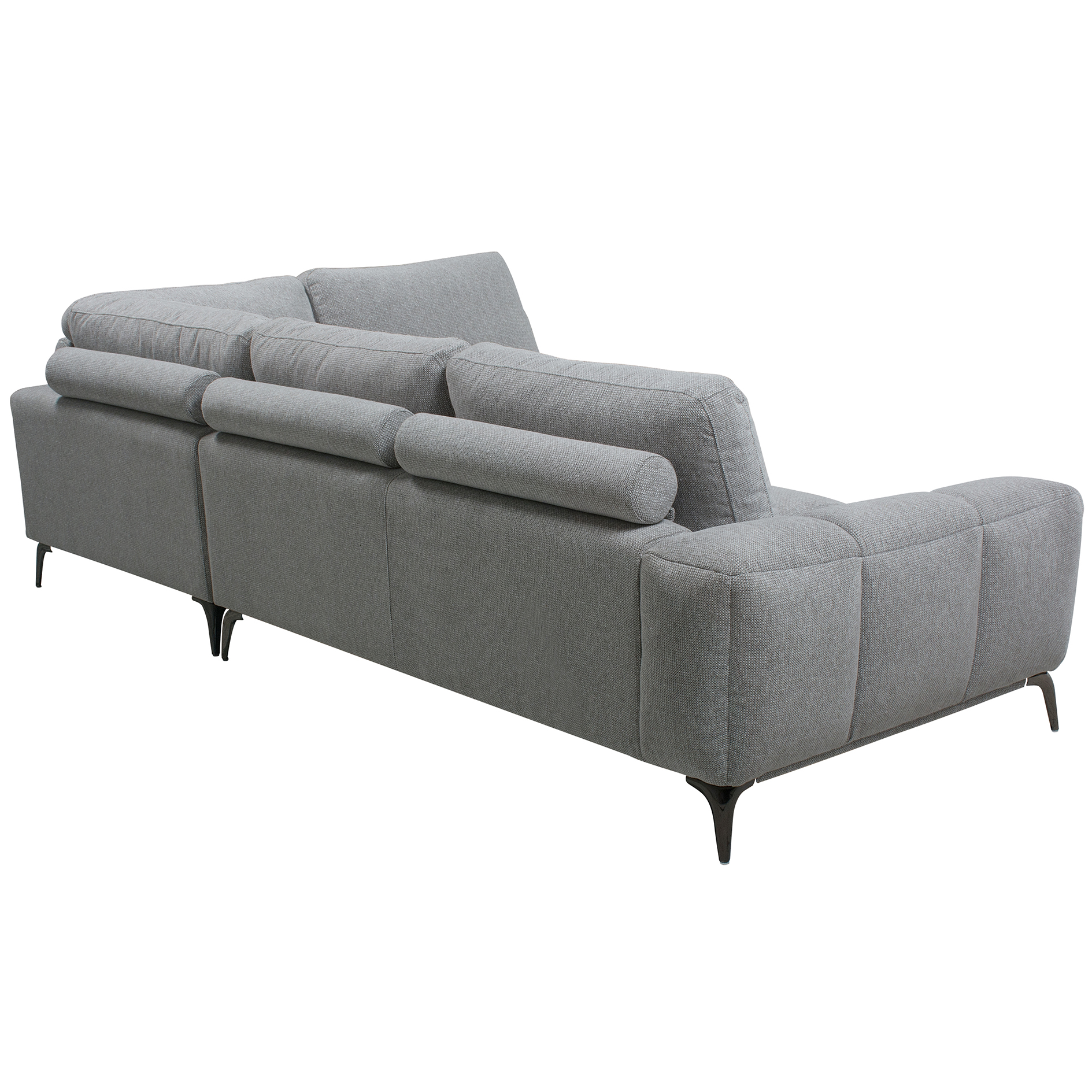Ecksofa - grau - mit Rückenkissen - Webstoff