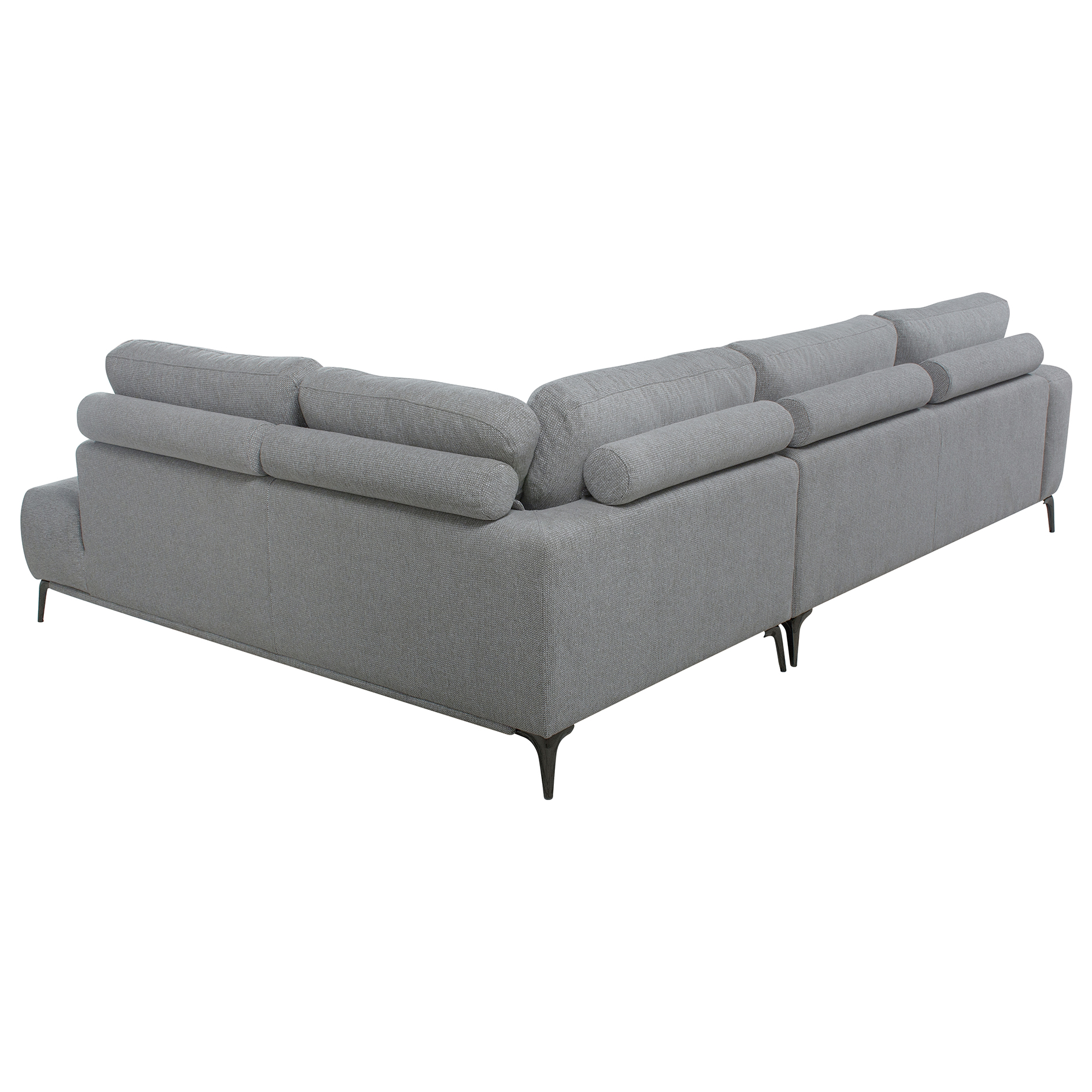 Ecksofa - grau - mit Rückenkissen - Webstoff