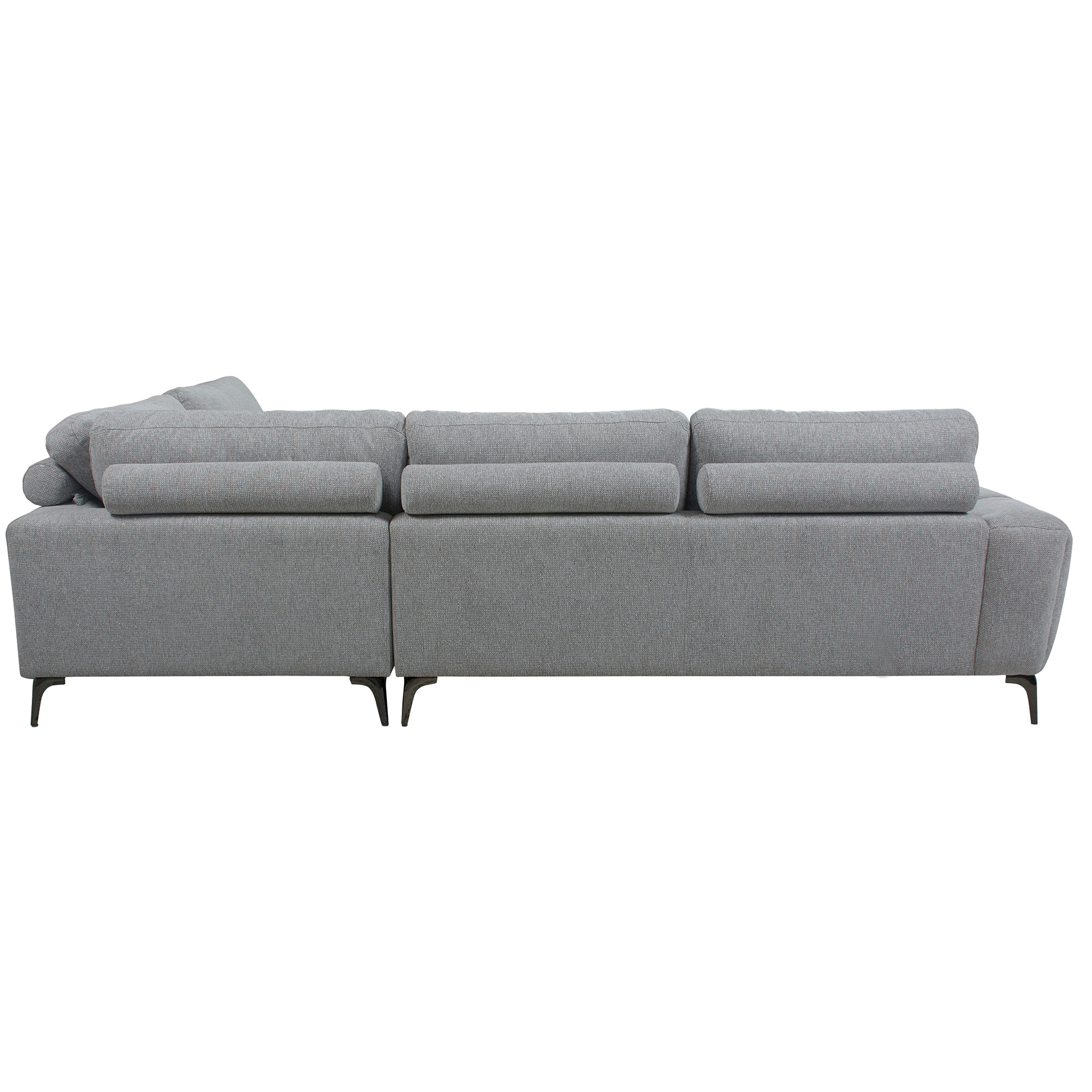 Ecksofa - grau - mit Rückenkissen - Webstoff