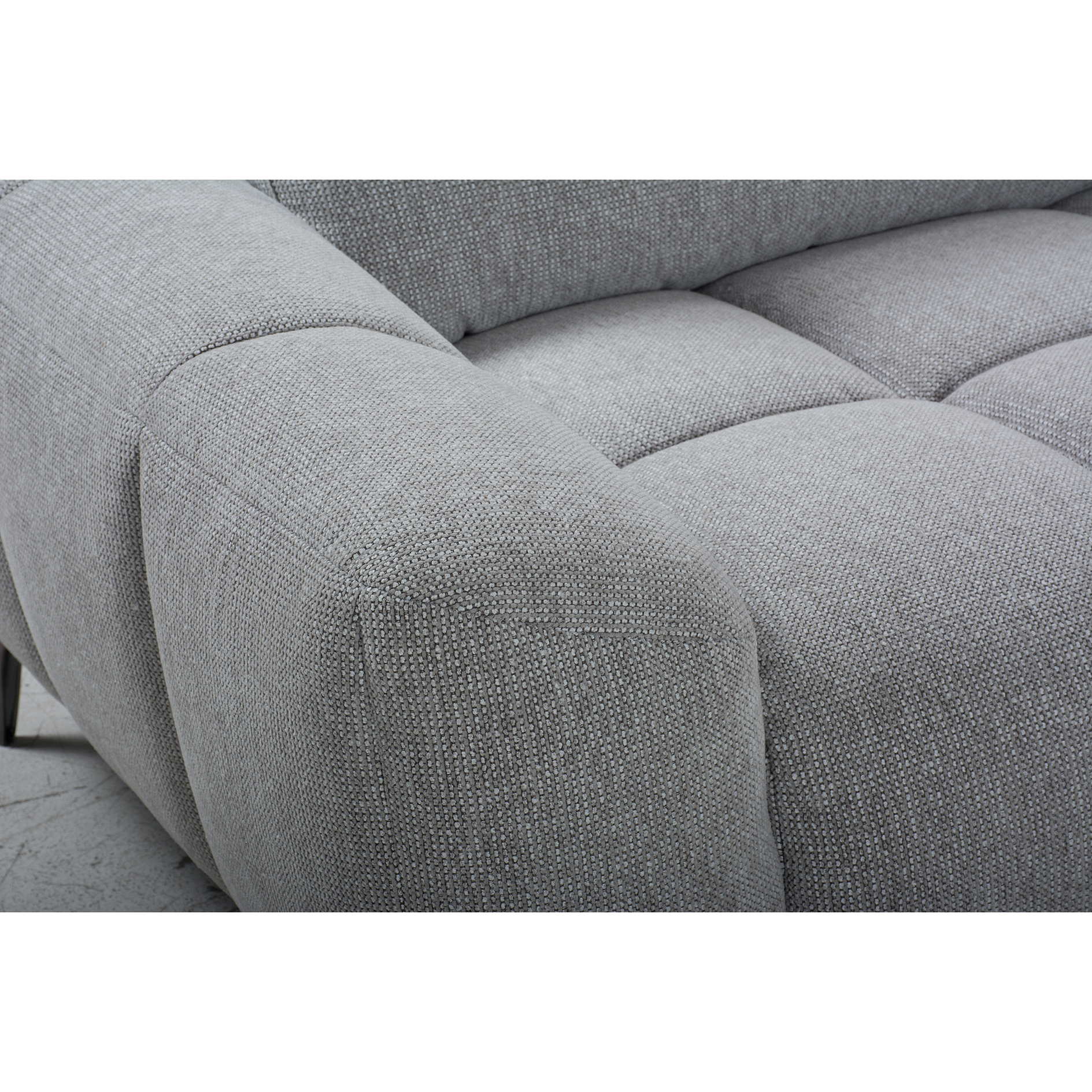 Ecksofa - grau - mit Rückenkissen - Webstoff