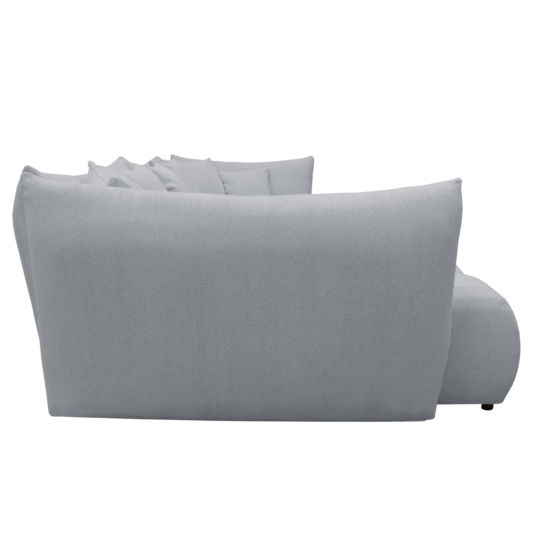 Ecksofa - grau - Velours - Ottomane links