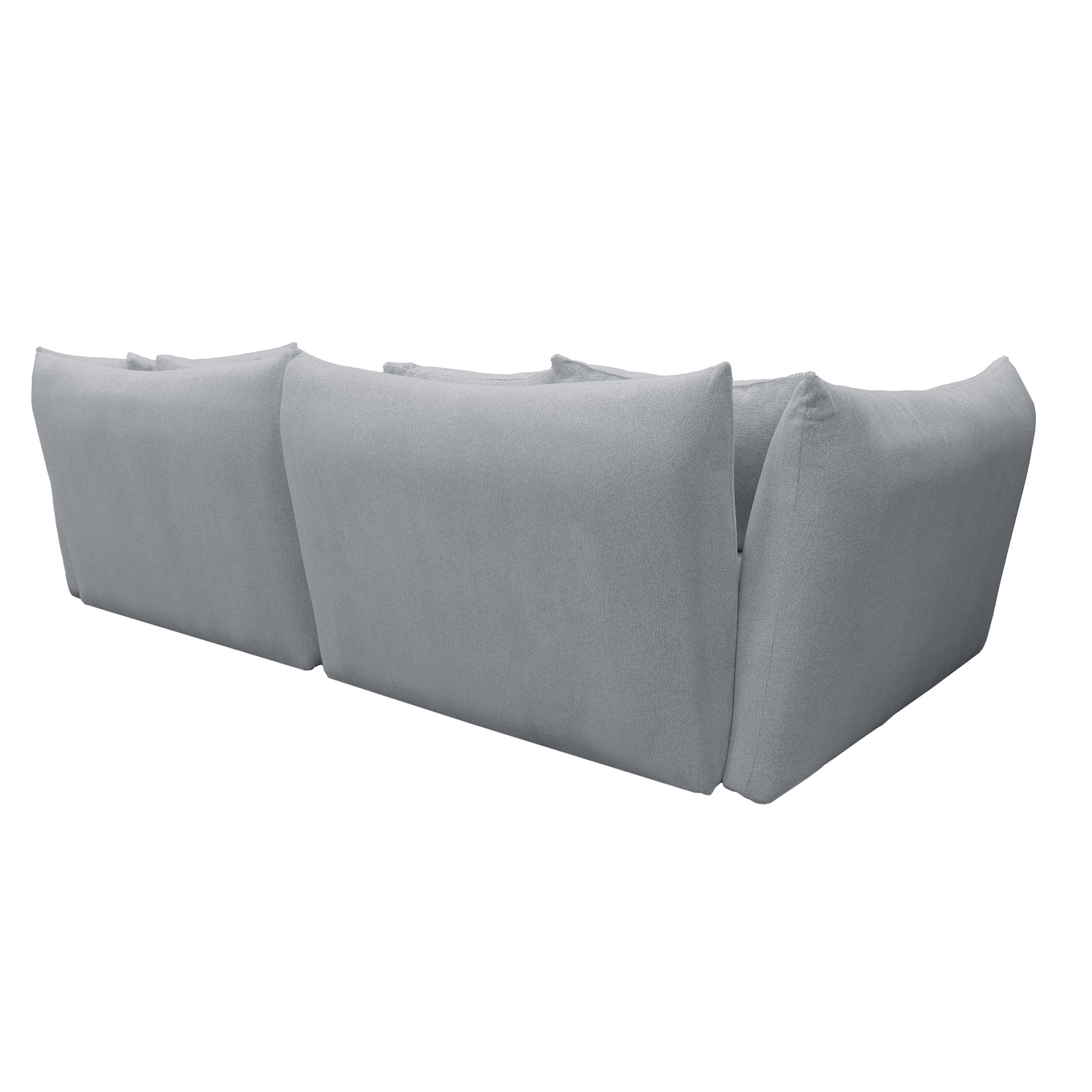 Ecksofa - grau - Velours - Ottomane links
