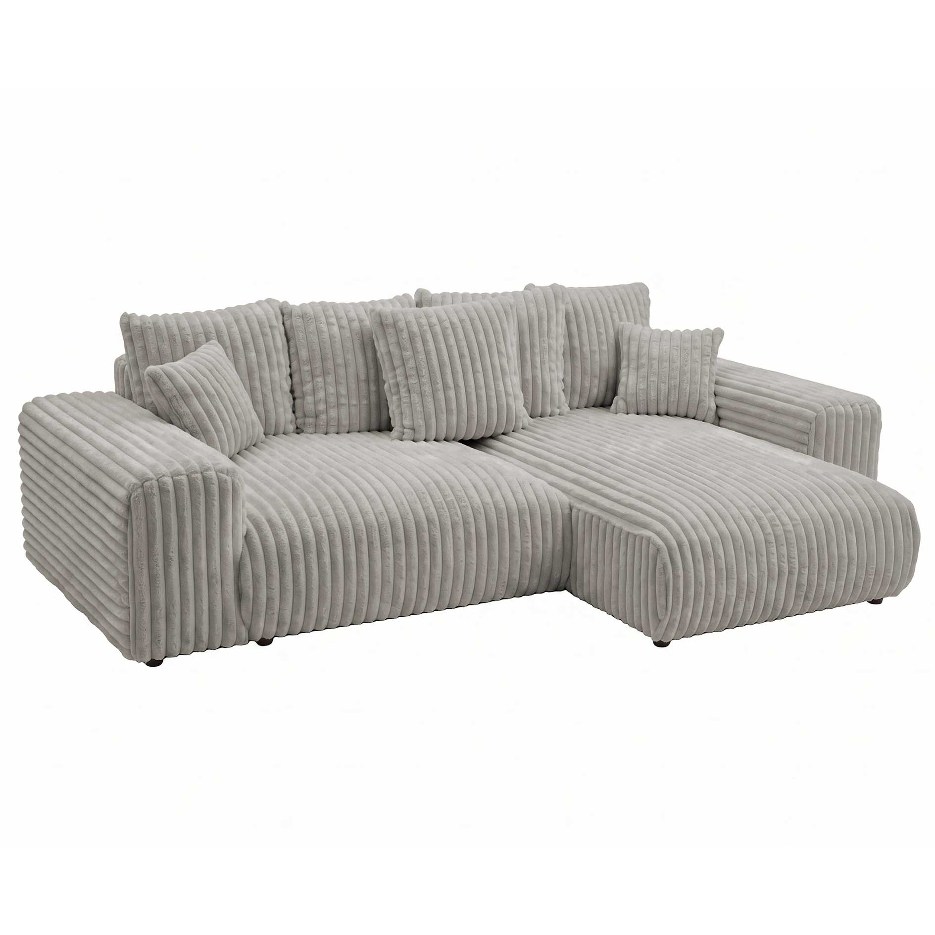 Ecksofa - greige - Liegefuntkion - Staukasten - Cord