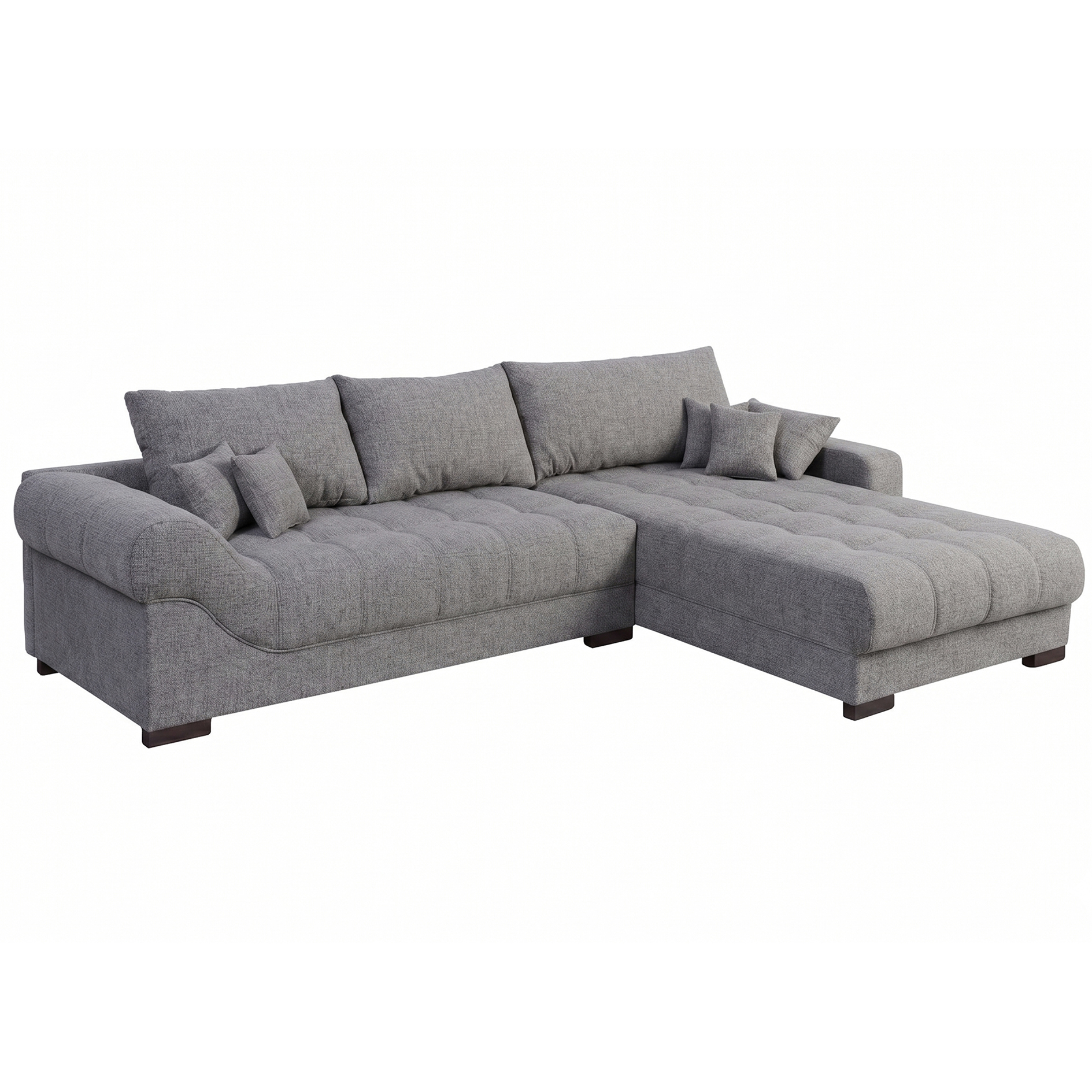 Ecksofa - grey - Boxspringfederung - Webstoff