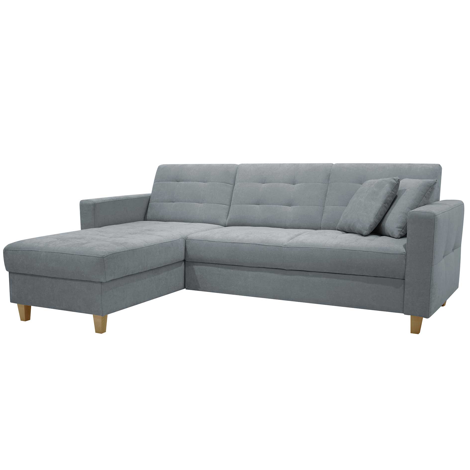 Ecksofa - grey - Liegefunktion - Staukasten - beidseitig montierbar