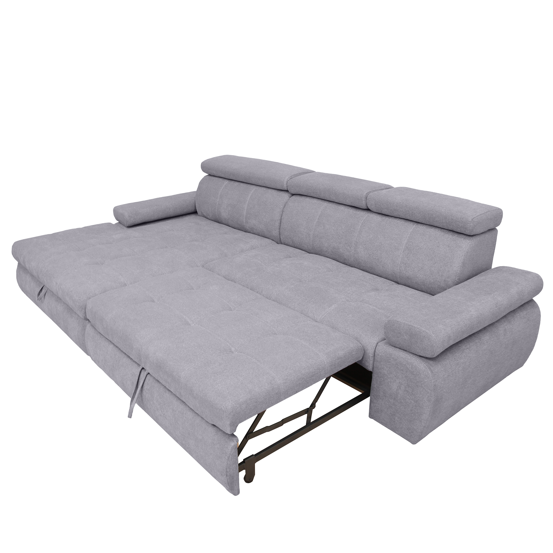 Ecksofa - grey - Liegefunktion und Staukasten - Ottomane links
