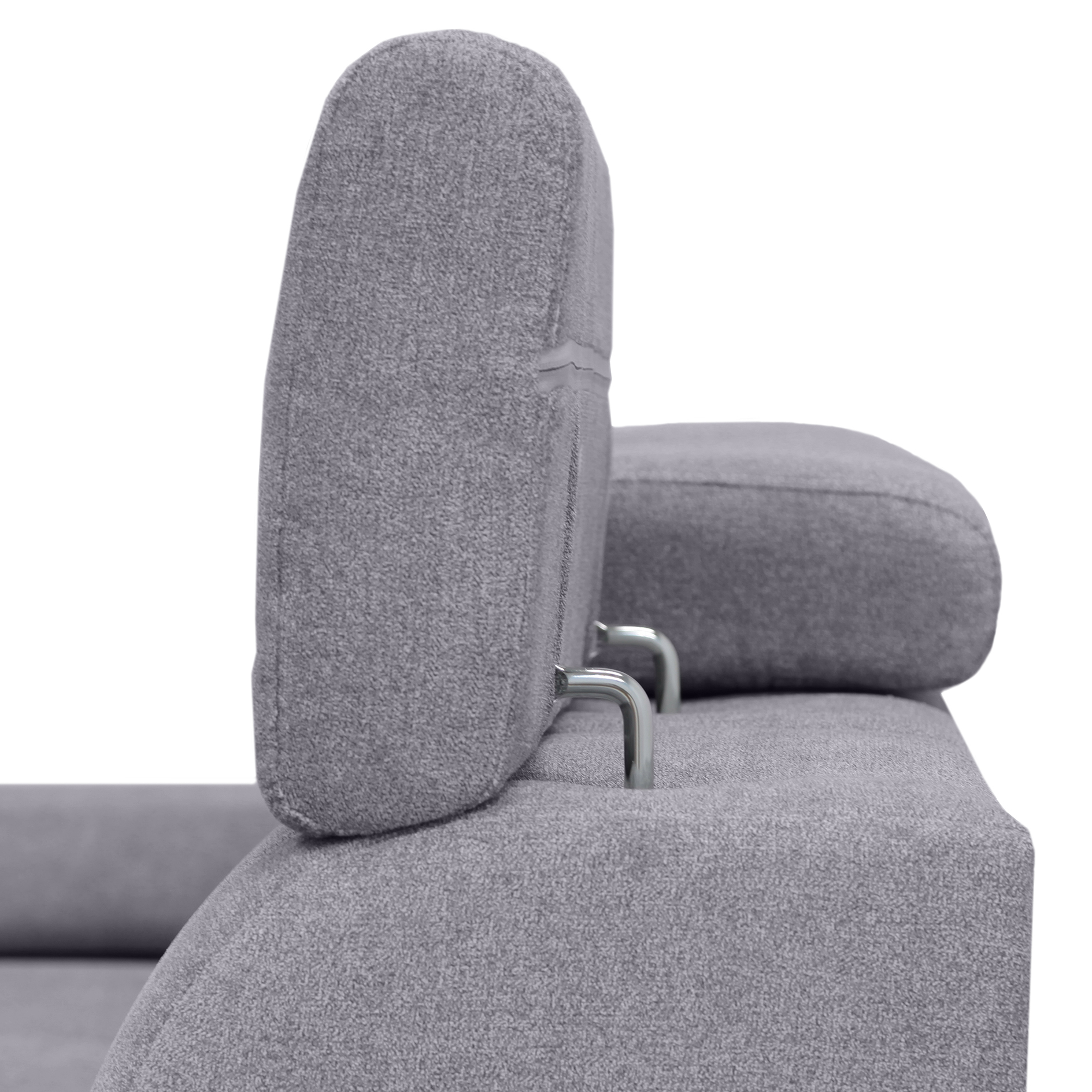 Ecksofa - grey - Liegefunktion und Staukasten - Ottomane links