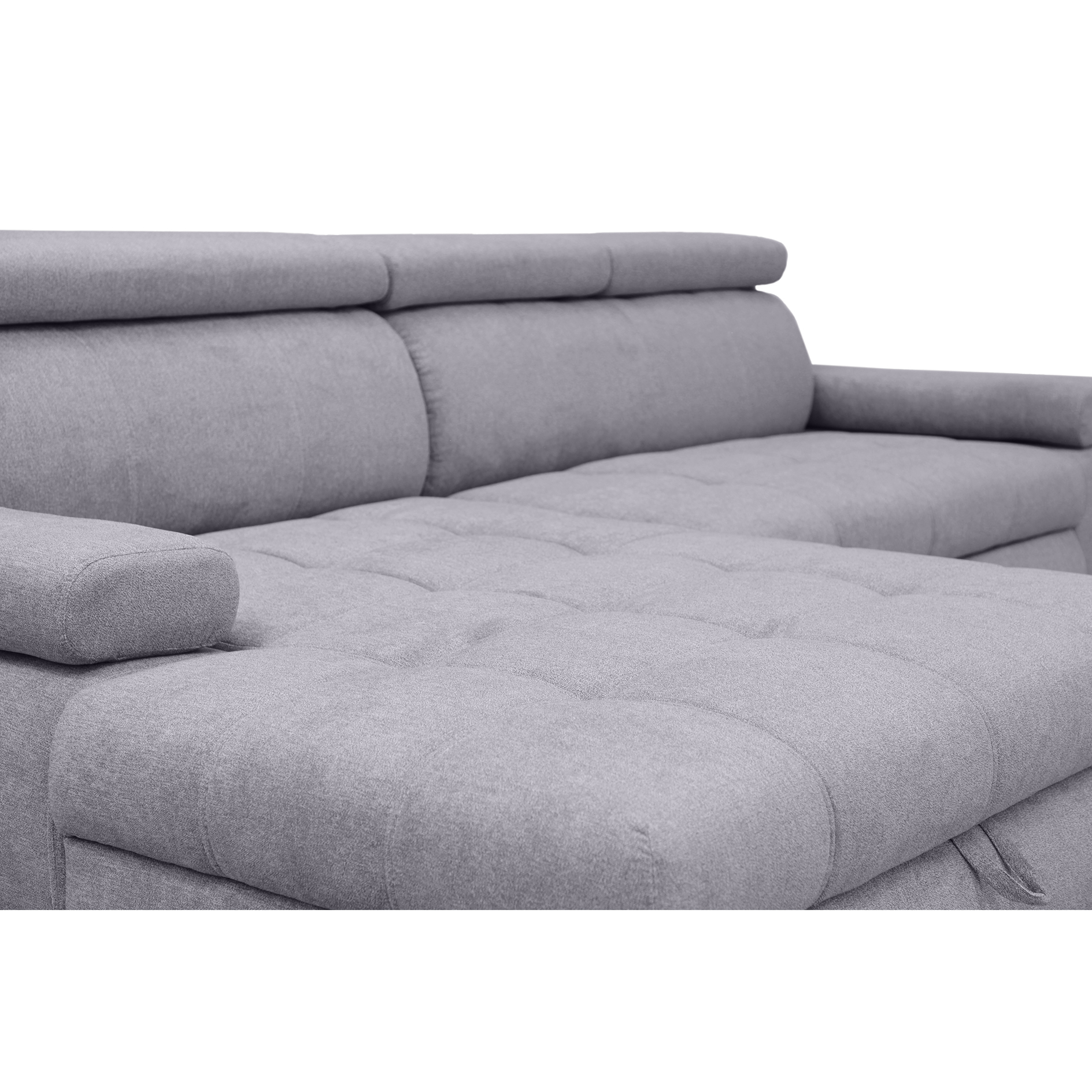 Ecksofa - grey - Liegefunktion und Staukasten - Ottomane links