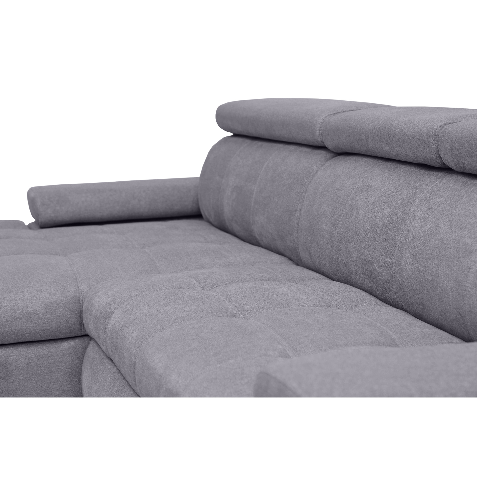 Ecksofa - grey - Liegefunktion und Staukasten - Ottomane links