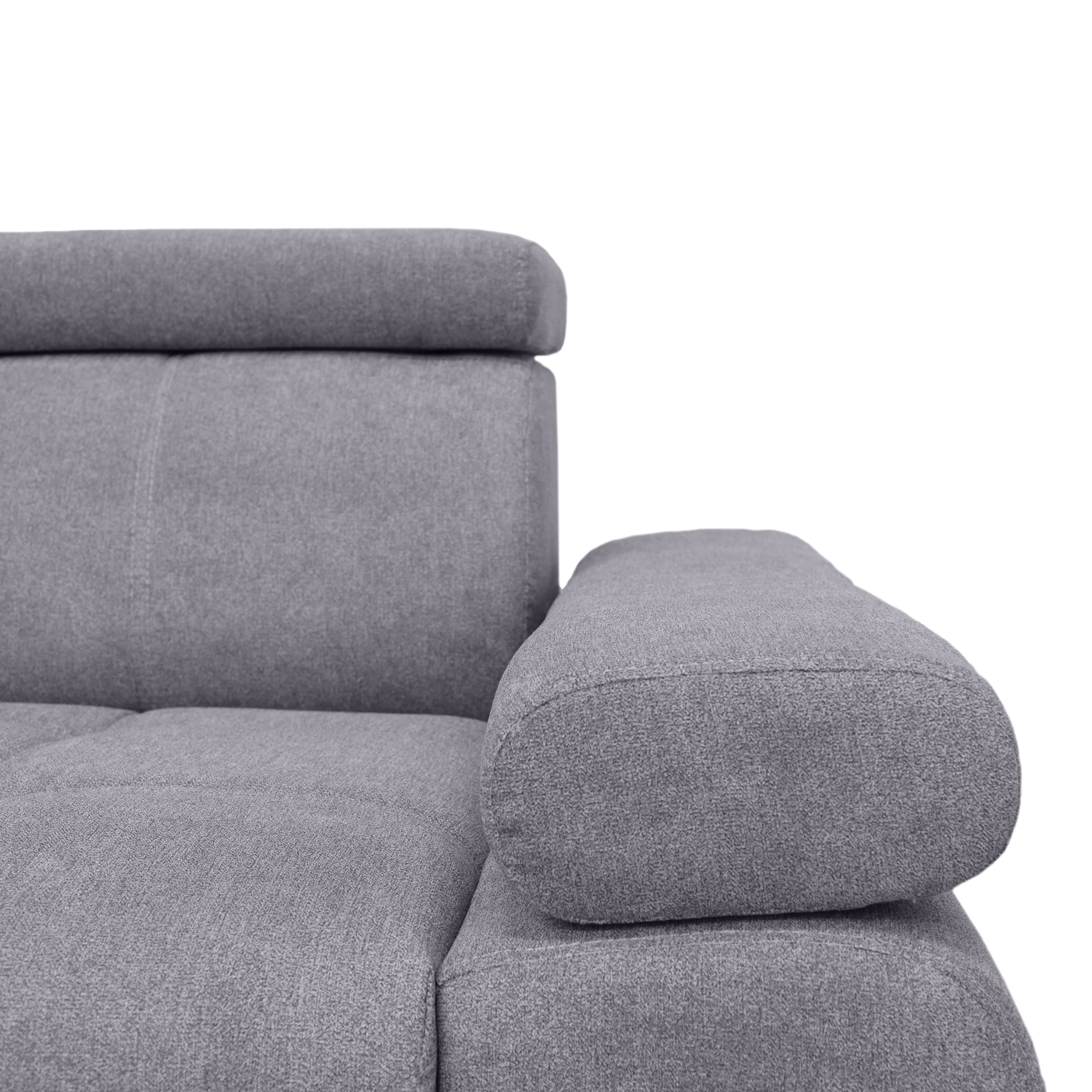 Ecksofa - grey - Liegefunktion und Staukasten - Ottomane links