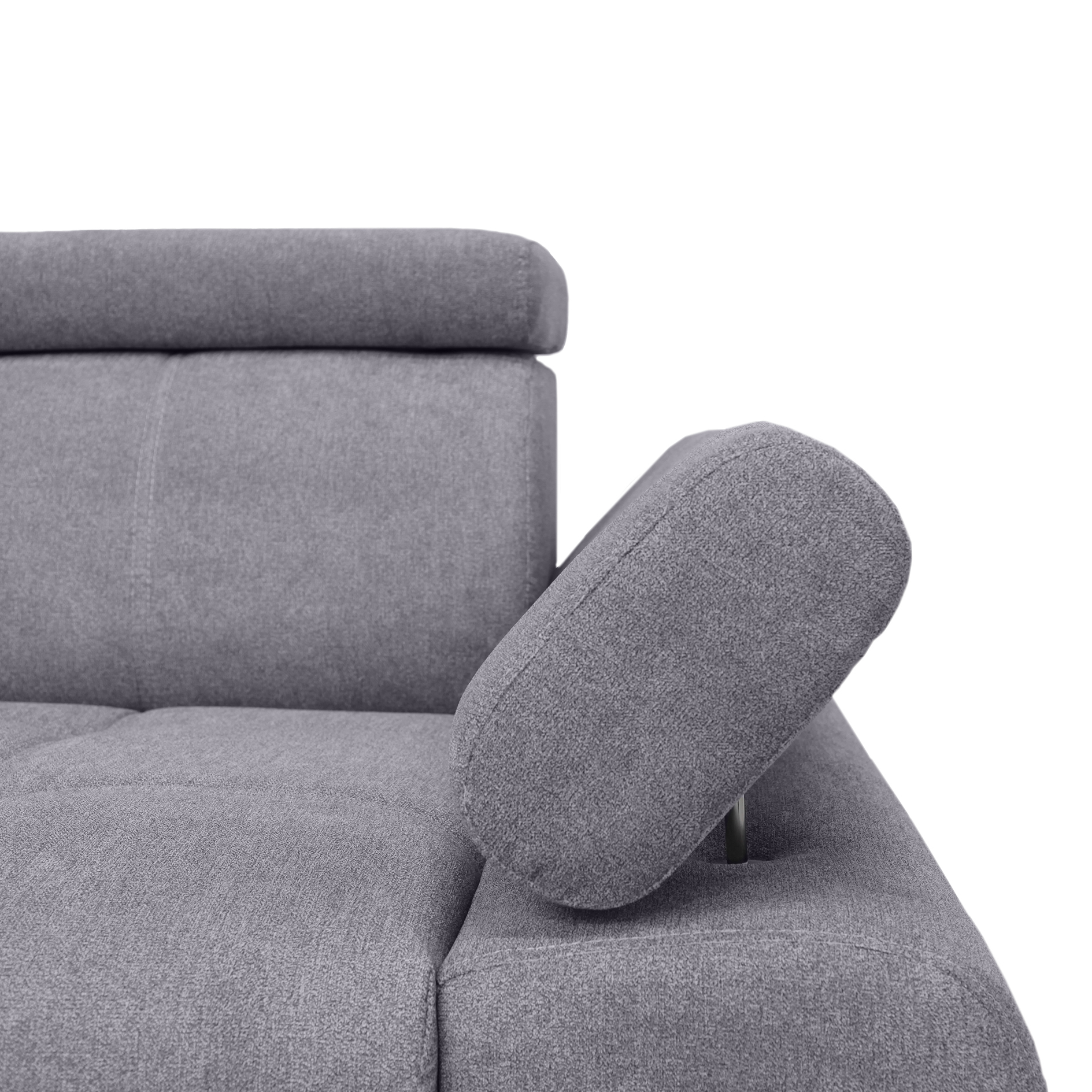 Ecksofa - grey - Liegefunktion und Staukasten - Ottomane links
