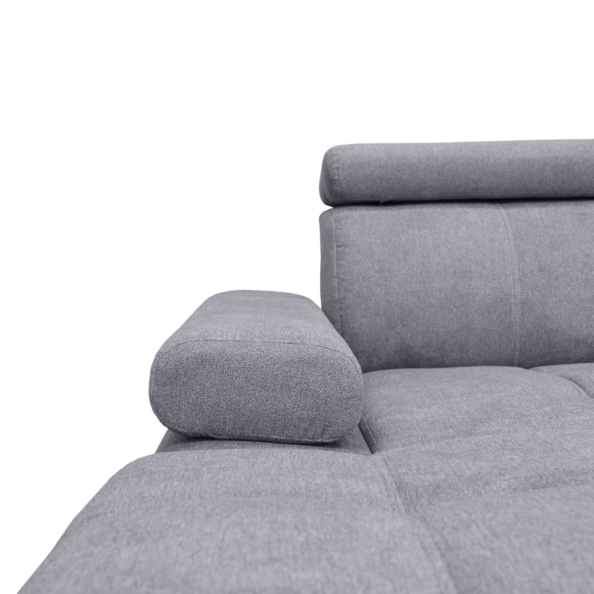 Ecksofa - grey - Liegefunktion und Staukasten - Ottomane links