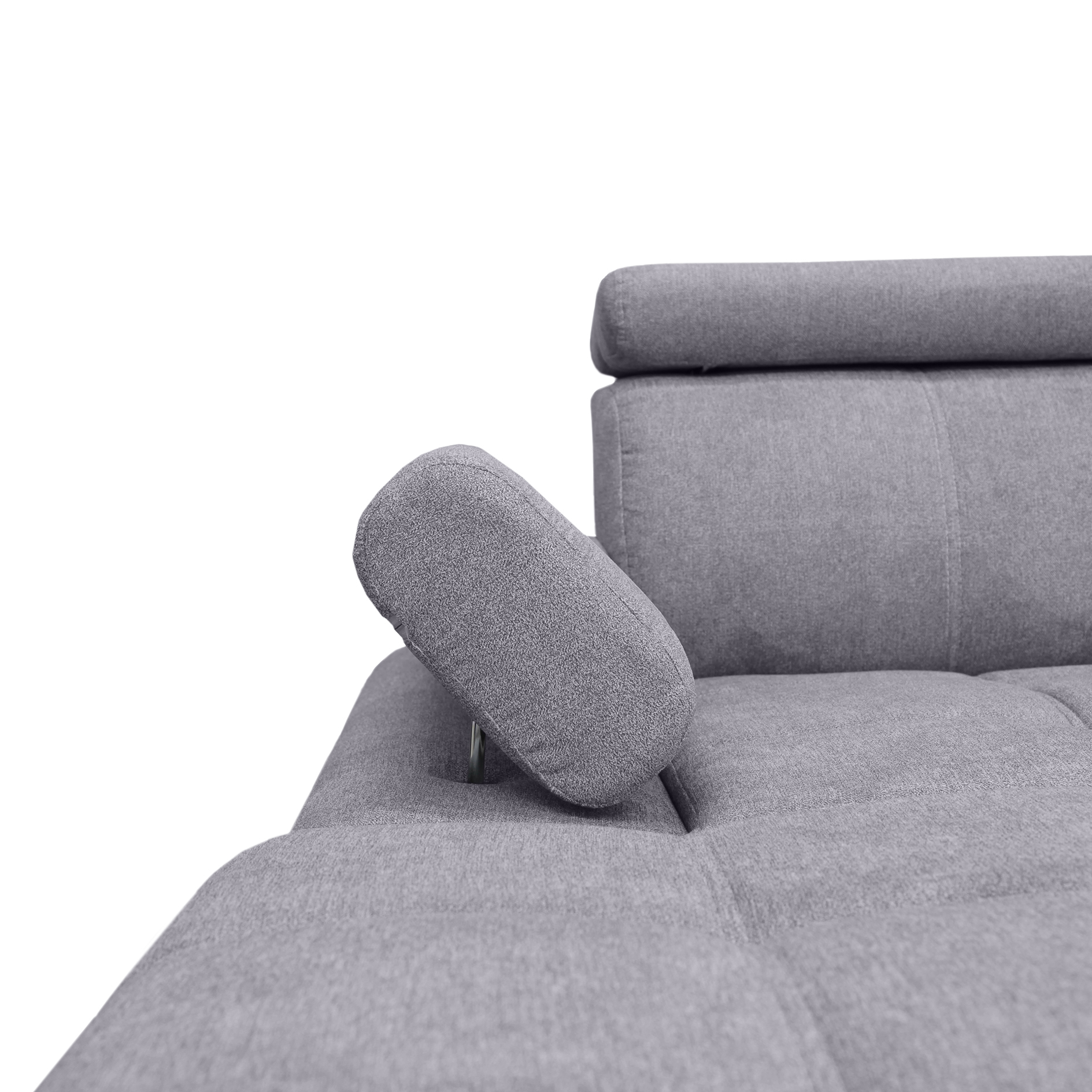 Ecksofa - grey - Liegefunktion und Staukasten - Ottomane links