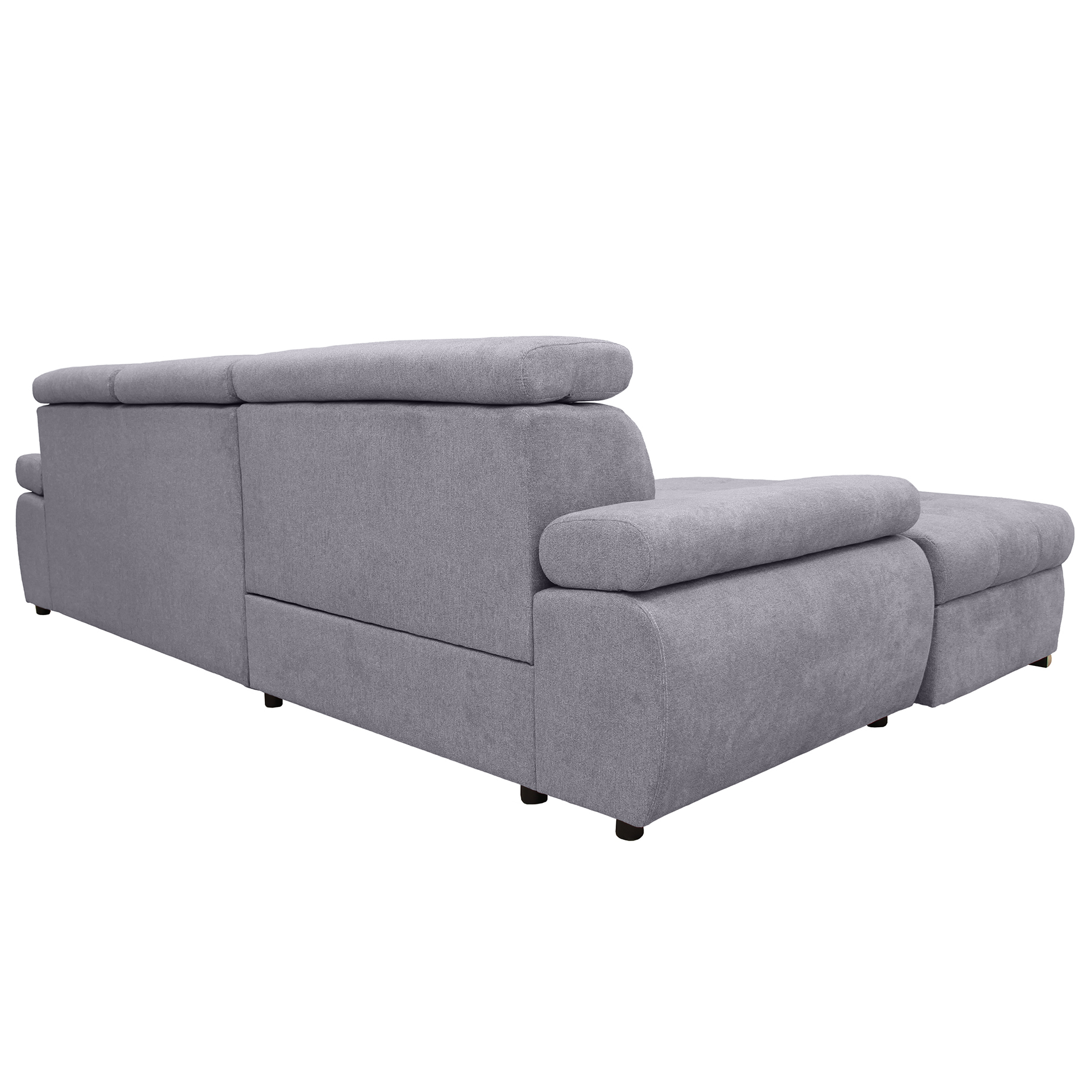 Ecksofa - grey - Liegefunktion und Staukasten - Ottomane links