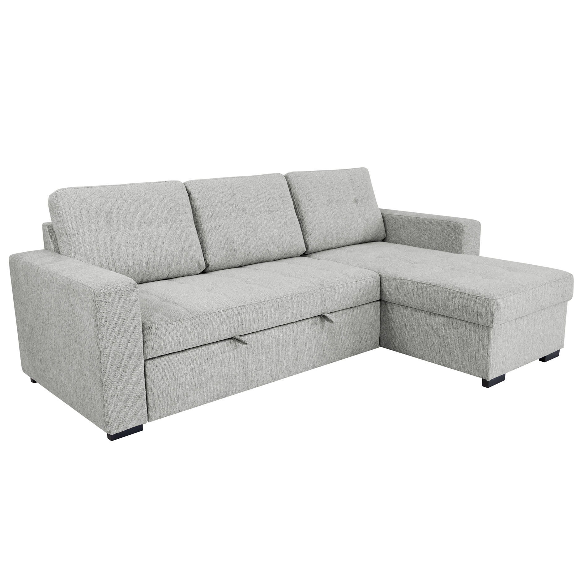 Ecksofa - grey - Liegefunktion und Staukasten