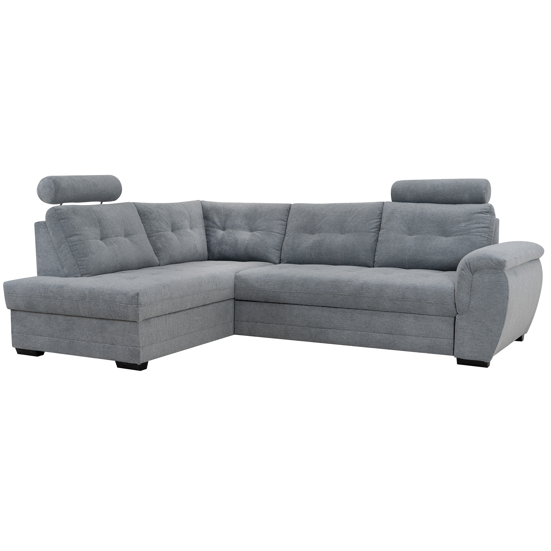 Ecksofa - grey - Microfaser - Liegefunktion - Staukasten links
