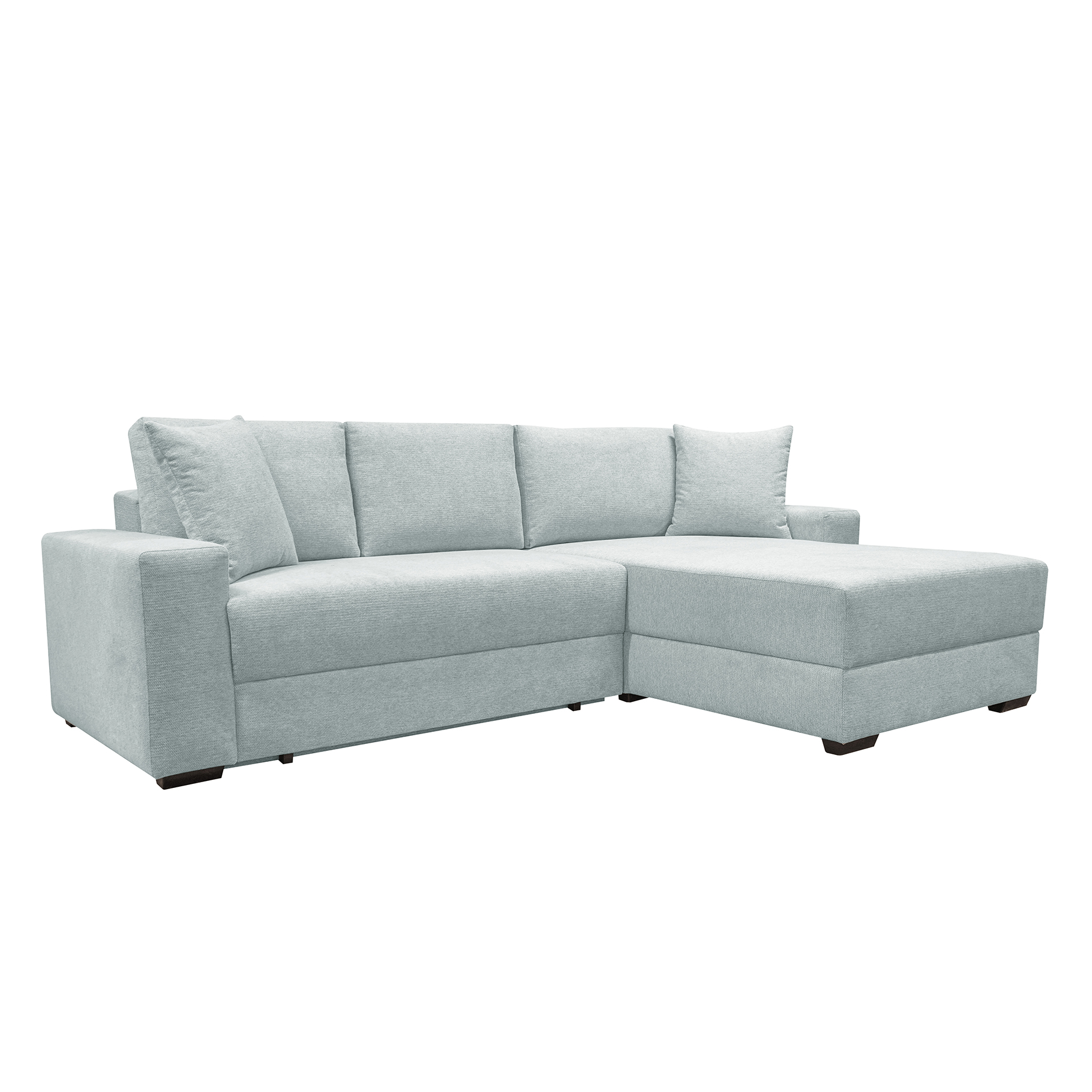 Ecksofa - ice - Webstoff - Dauerschläfer mit Staukasten