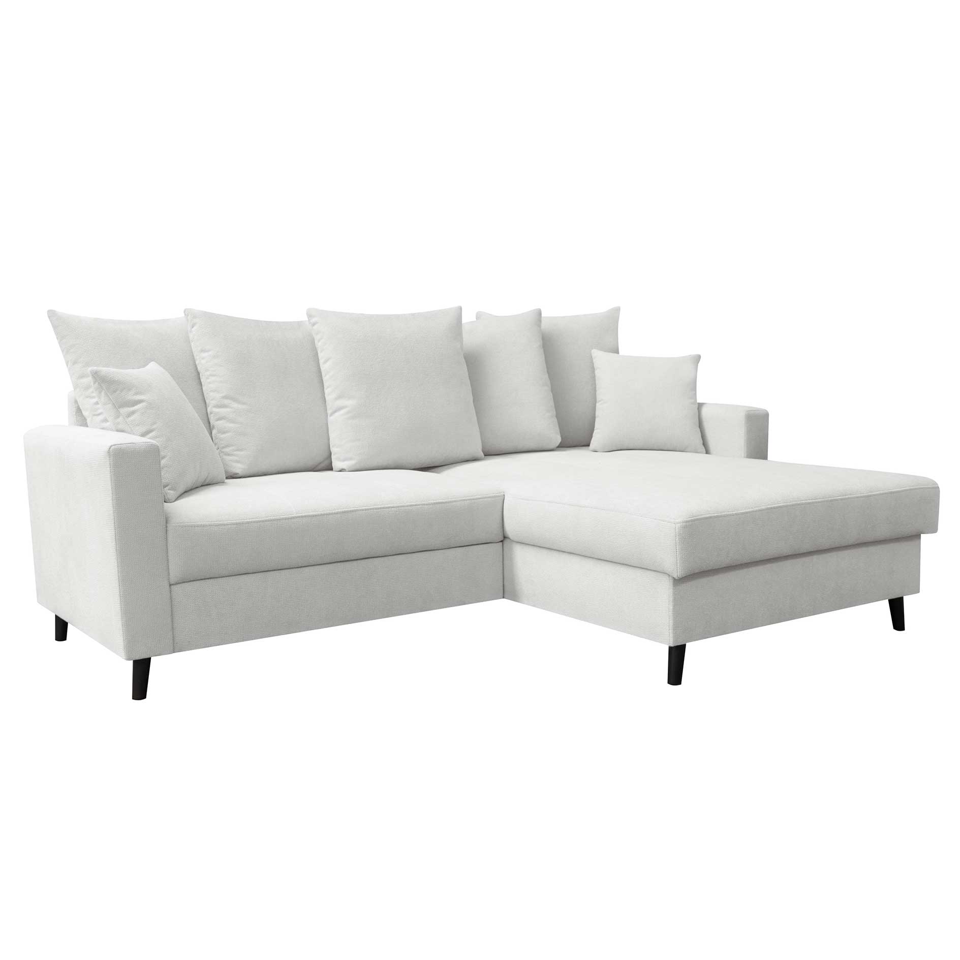 Ecksofa - ivory - Liegefunktion - Staukasten - Microfaser