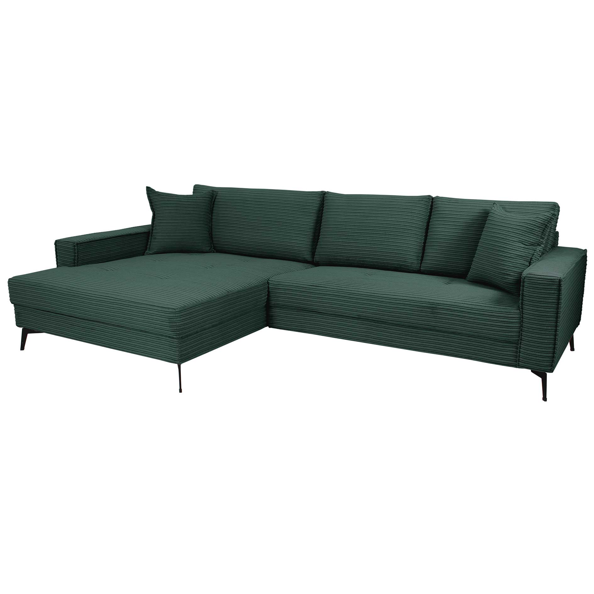 Ecksofa - jungle green - Cord - Recamiere links