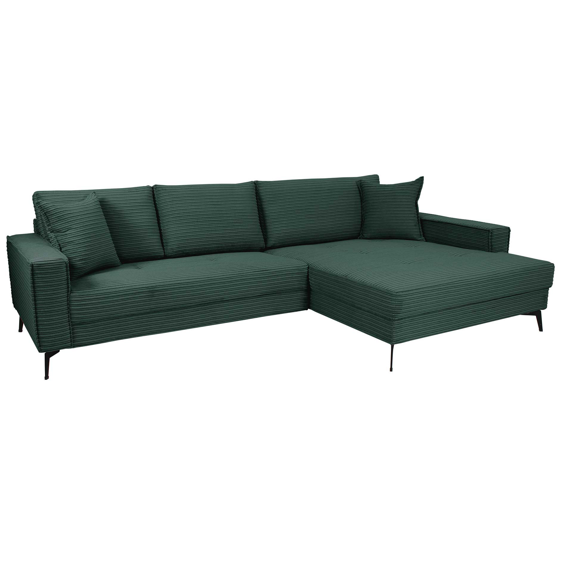 Ecksofa - jungle green - Cord - Recamiere rechts