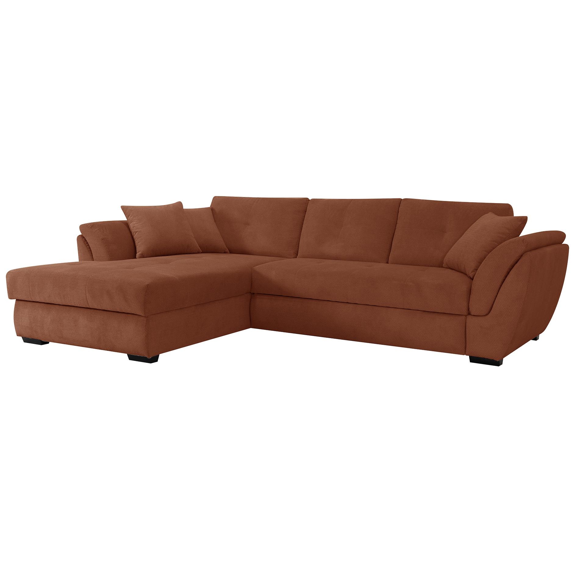 Ecksofa - kupfer - Liegefunktion - Recamiere links