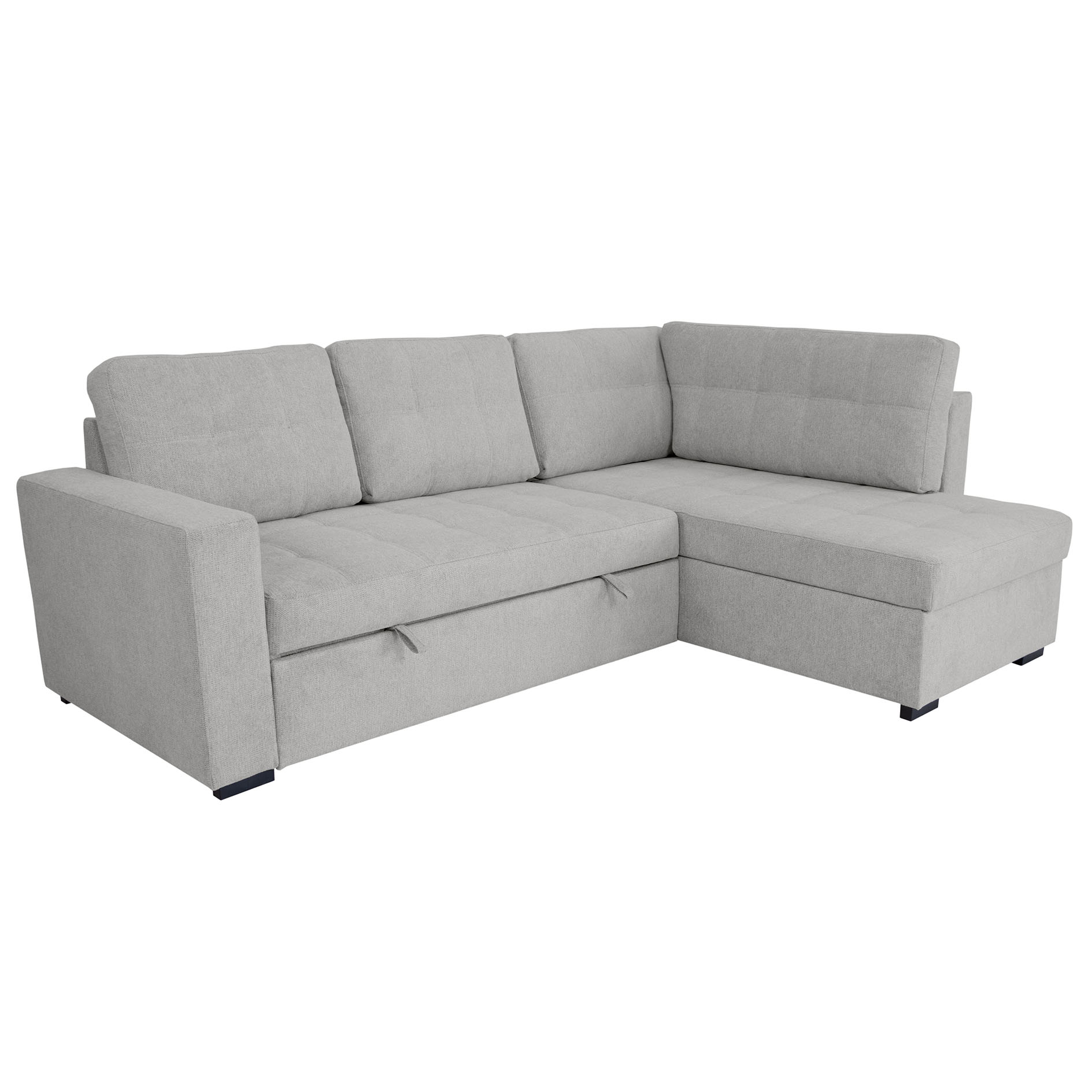 Ecksofa - light grey - Liegefunktion - Staukasten - Strukturgewebe