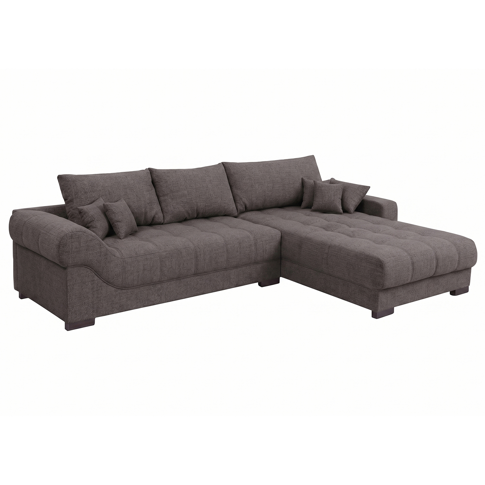 Ecksofa - mocca - Boxspringfederung - Webstoff