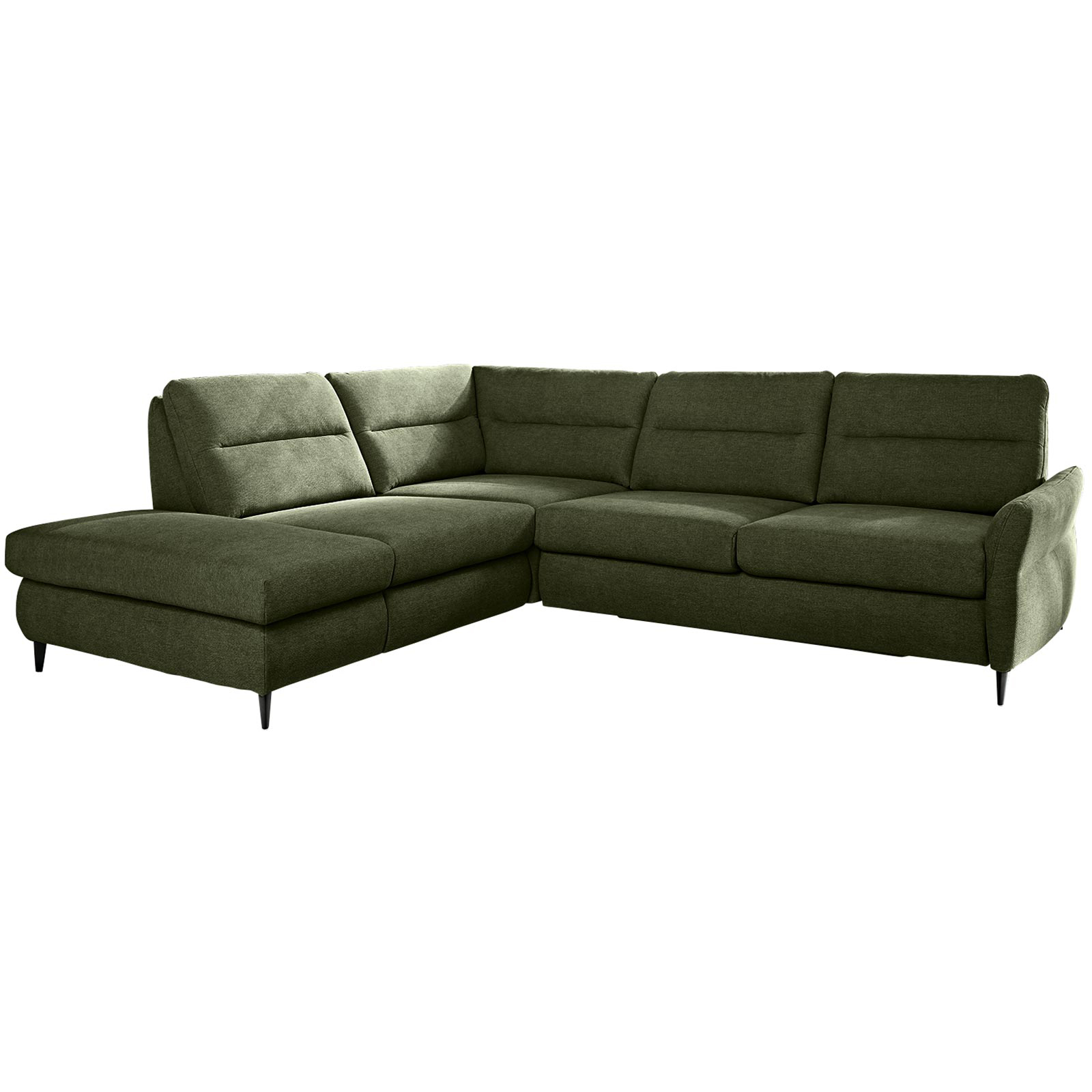 Ecksofa - moos - Microchenille - Anstellhocker links