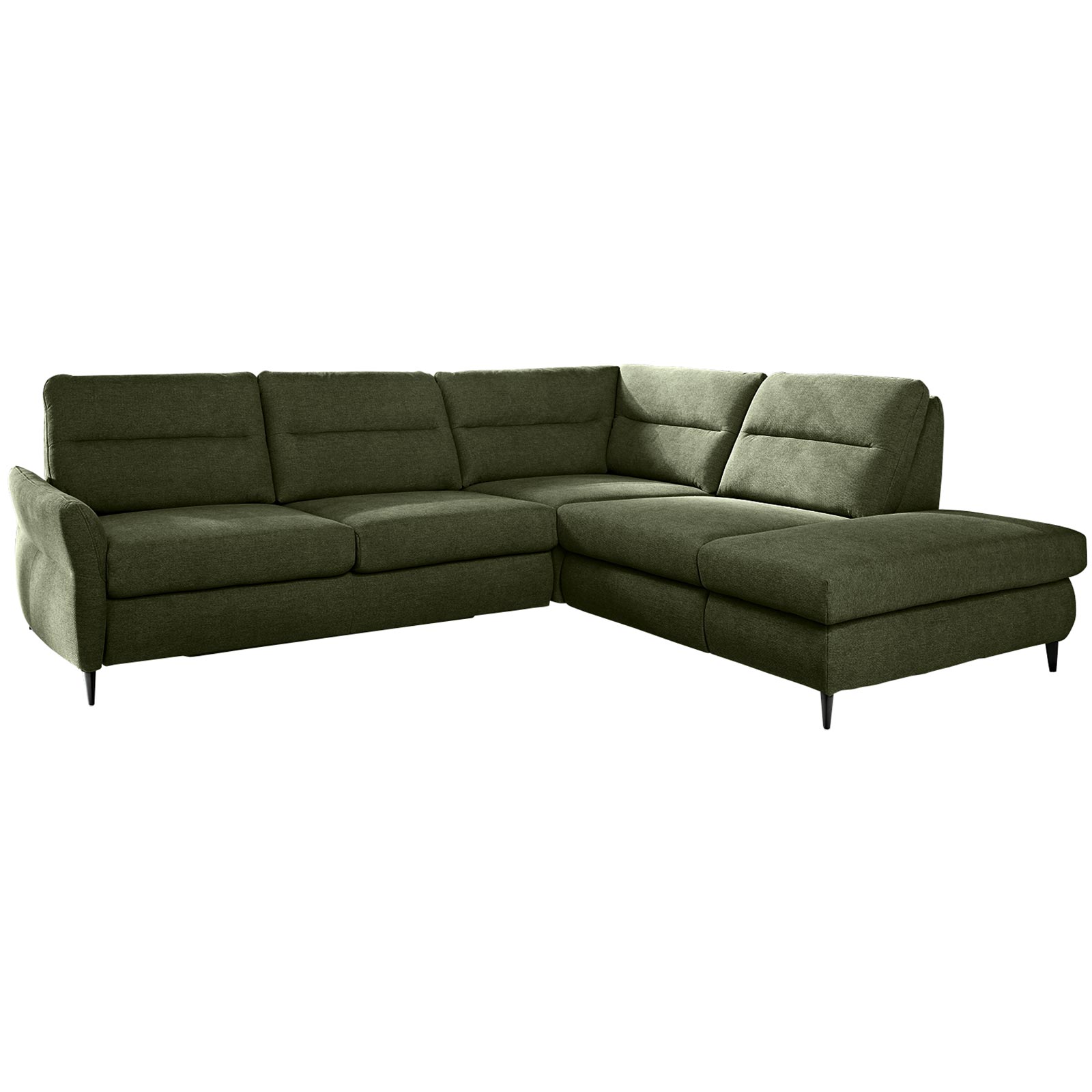 Ecksofa - moos - Microchenille - Anstellhocker rechts