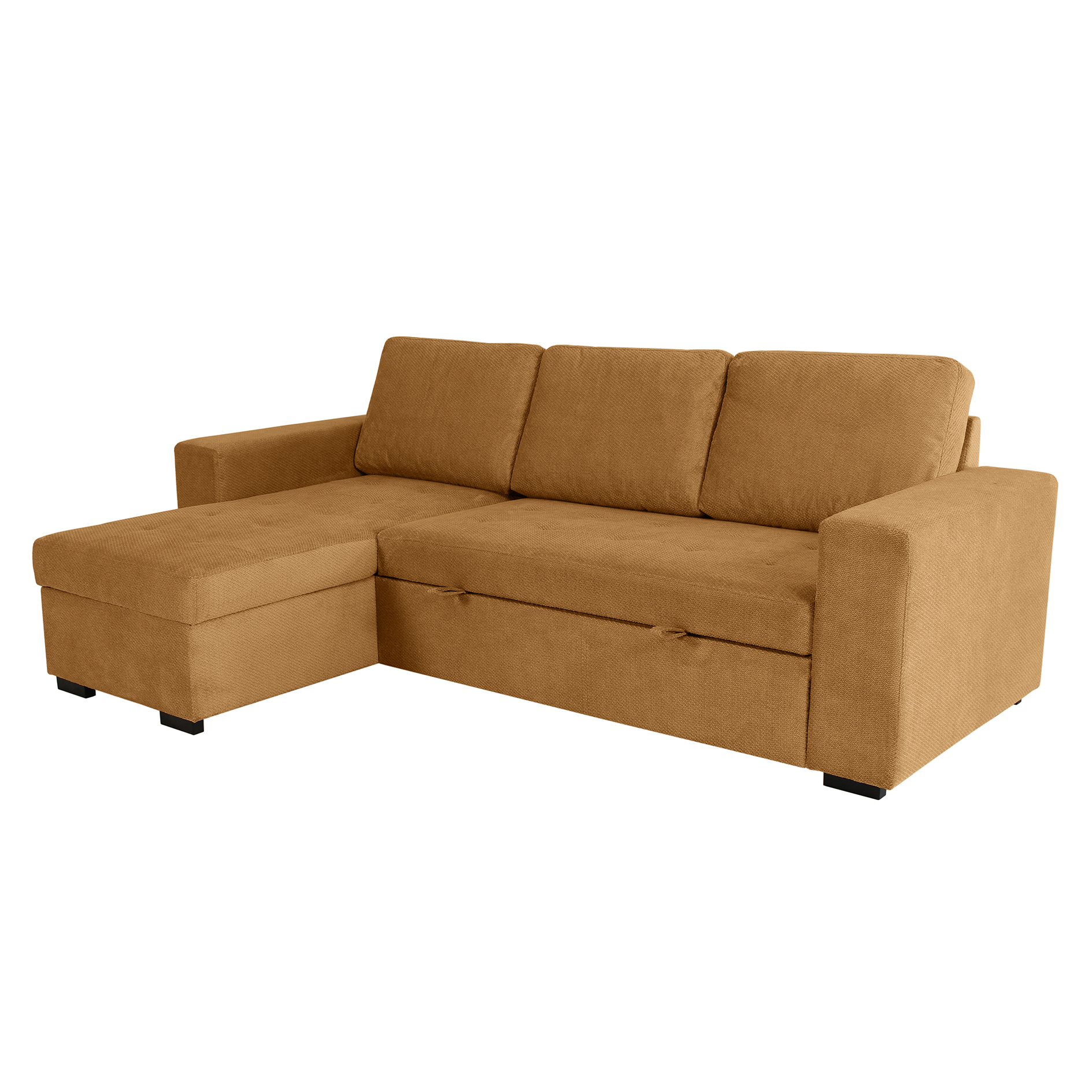 Ecksofa - mustard - Webstoff - Liegefunktion - Staukasten