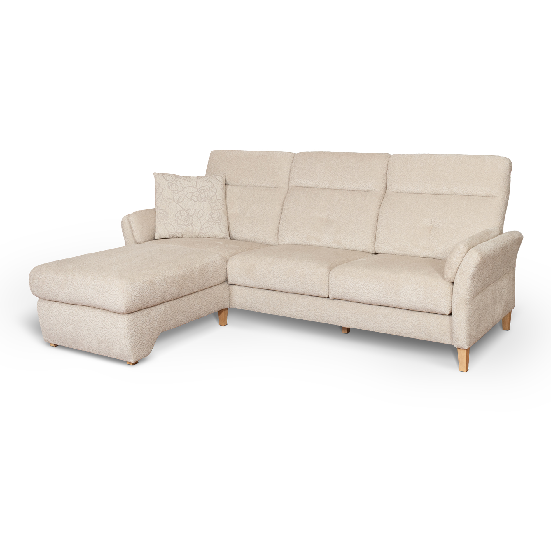 Ecksofa - natur - Chenille - Longchair links
